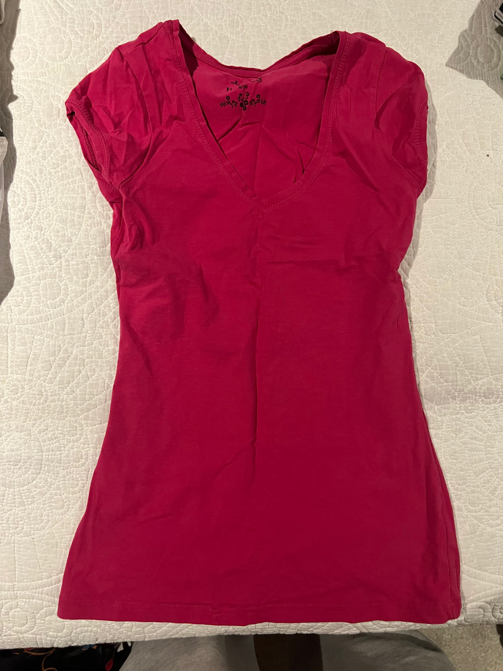Pink v neck top