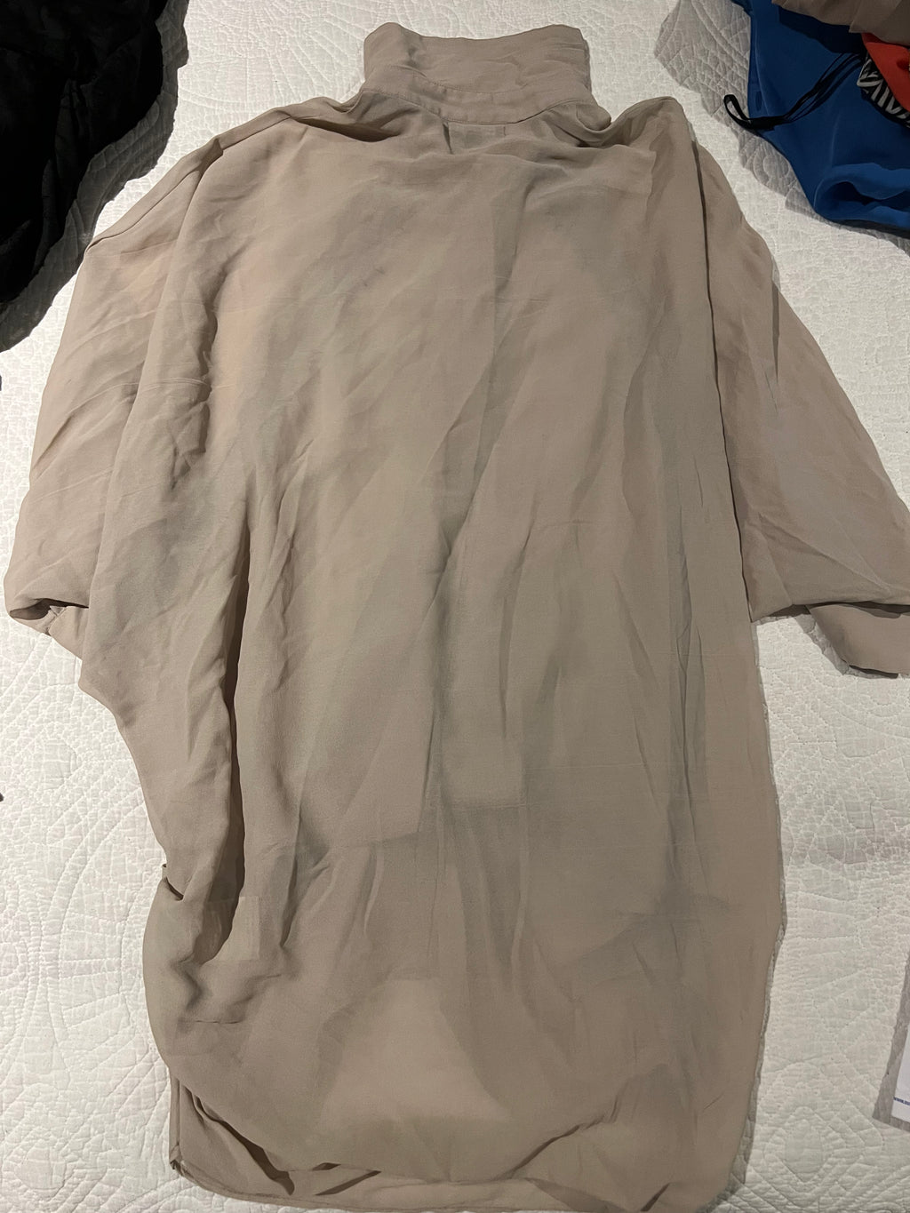 Long nude sheer shirt
