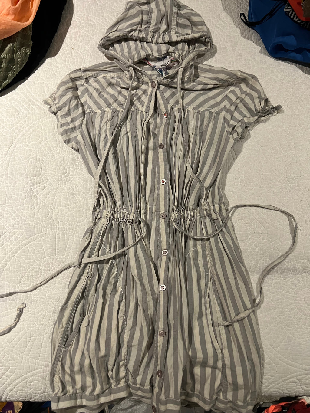 Stripped shirt dress