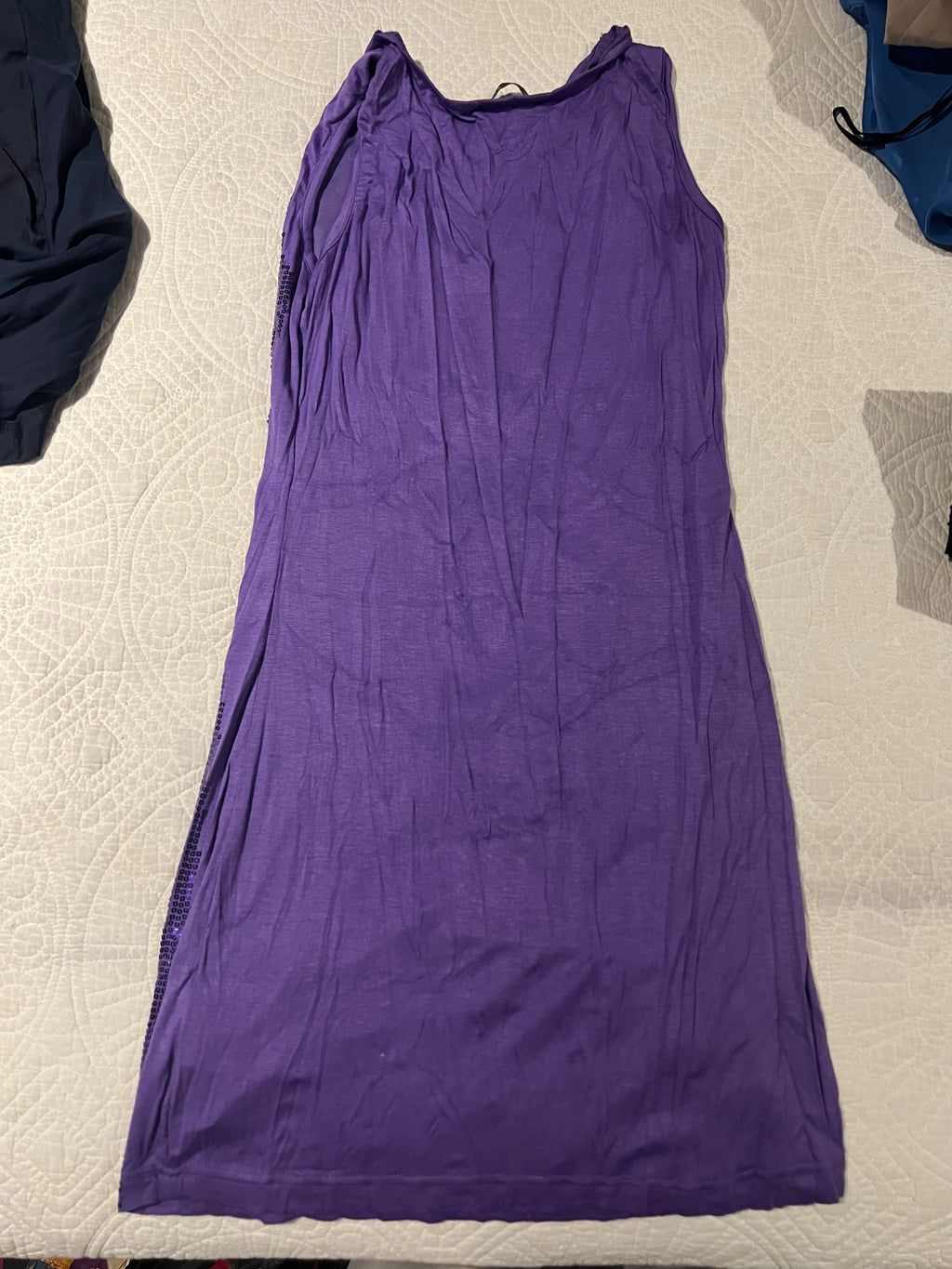 Purple sequence mini dress