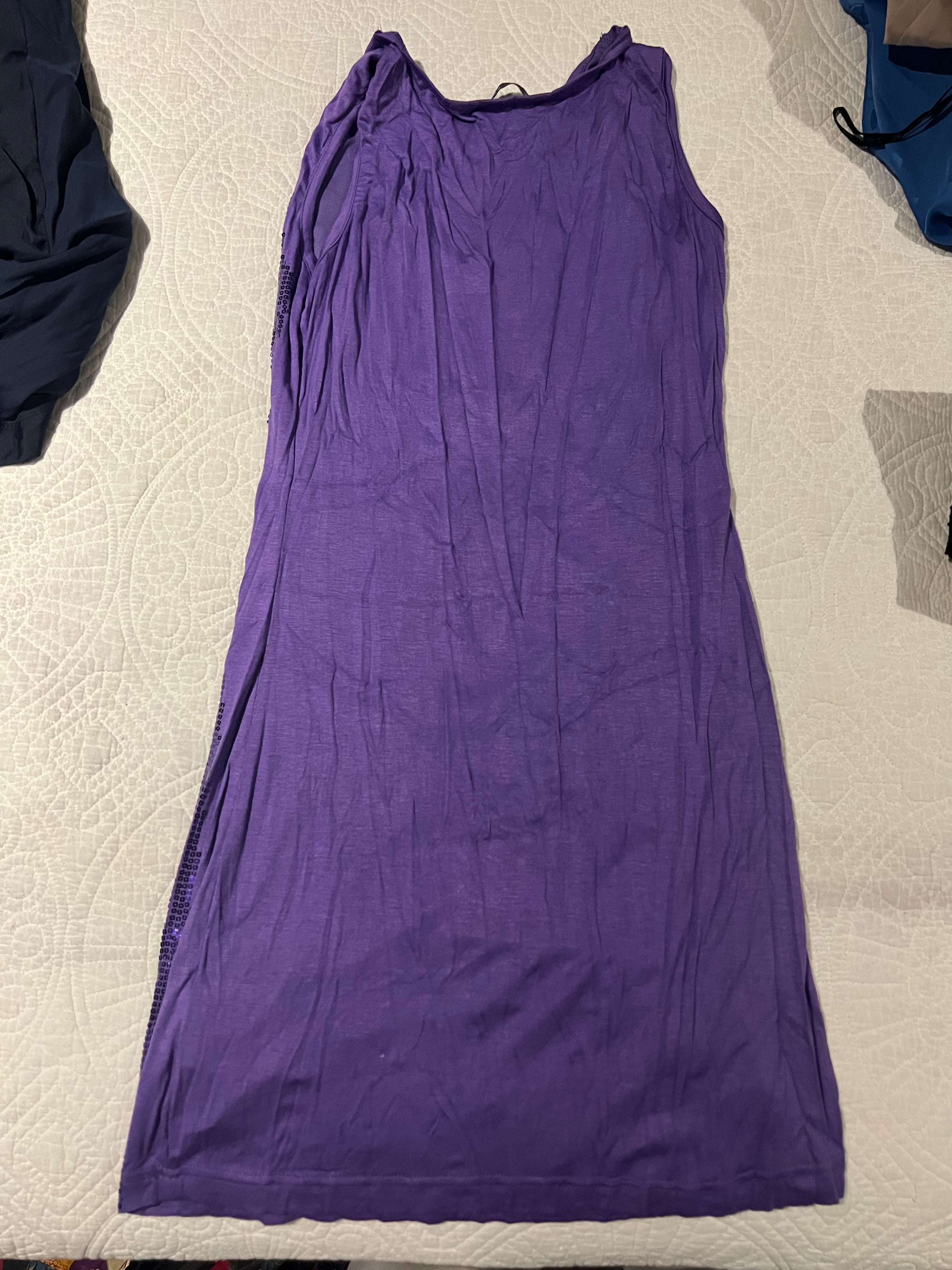 Purple sequence mini dress
