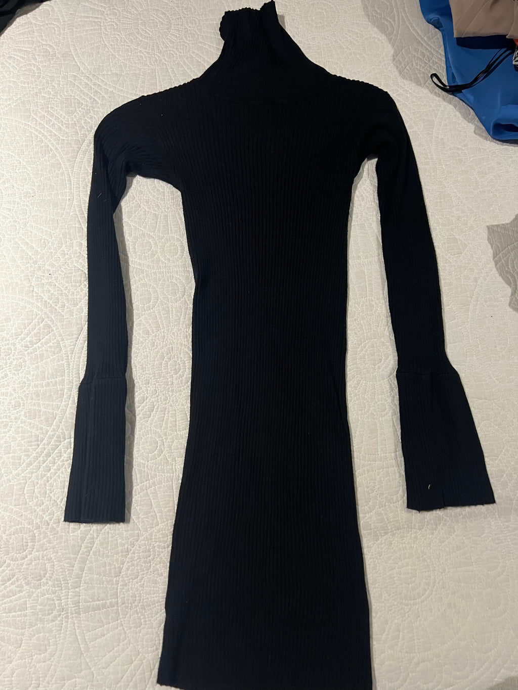 Black turtle neck mini dress