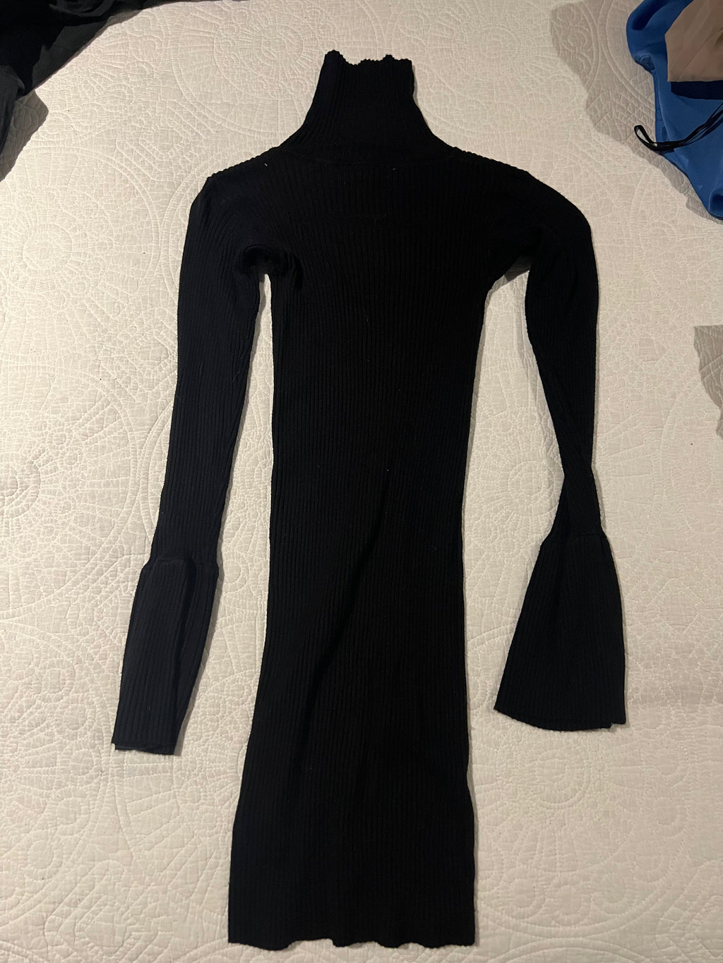 Black turtle neck mini dress