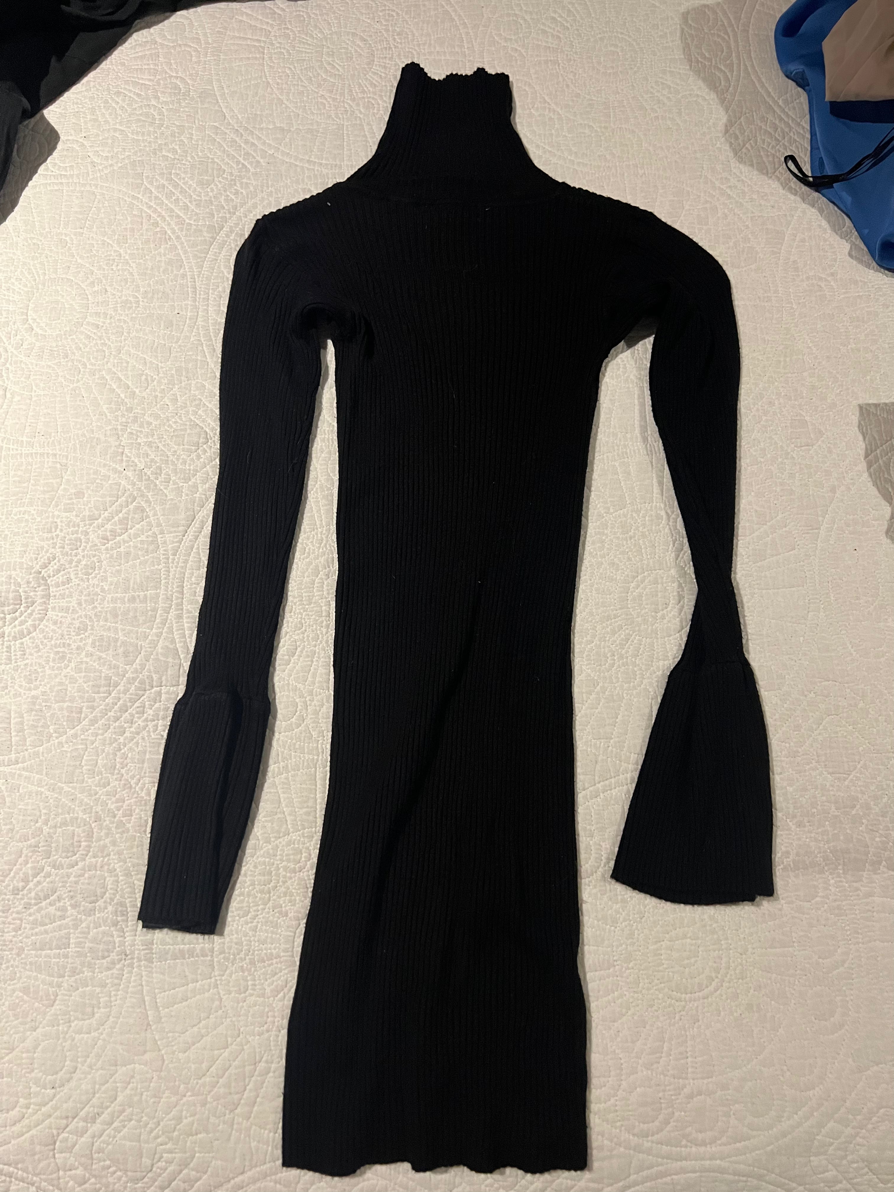 Black turtle neck mini dress