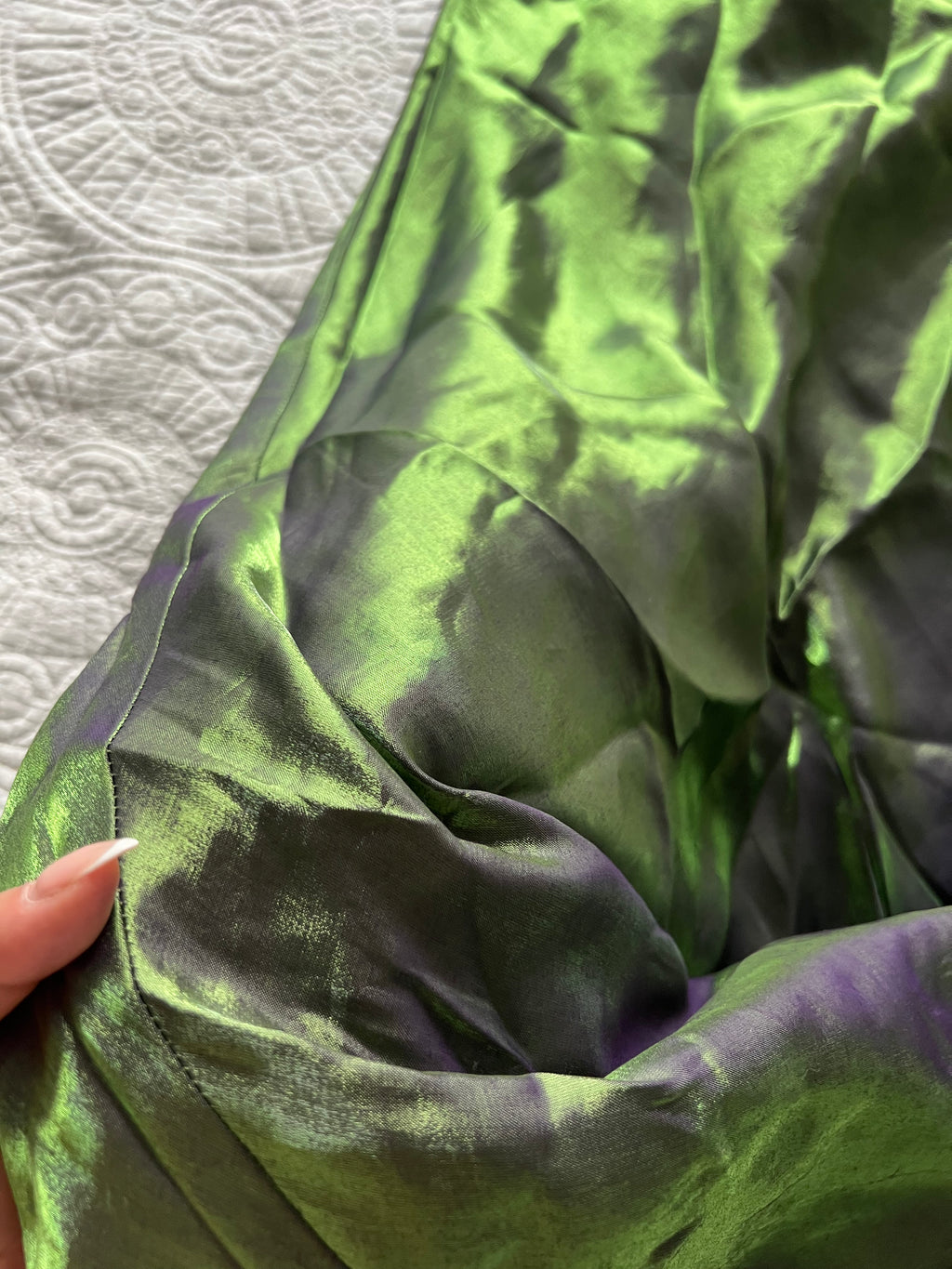 Green/purple maxi dress