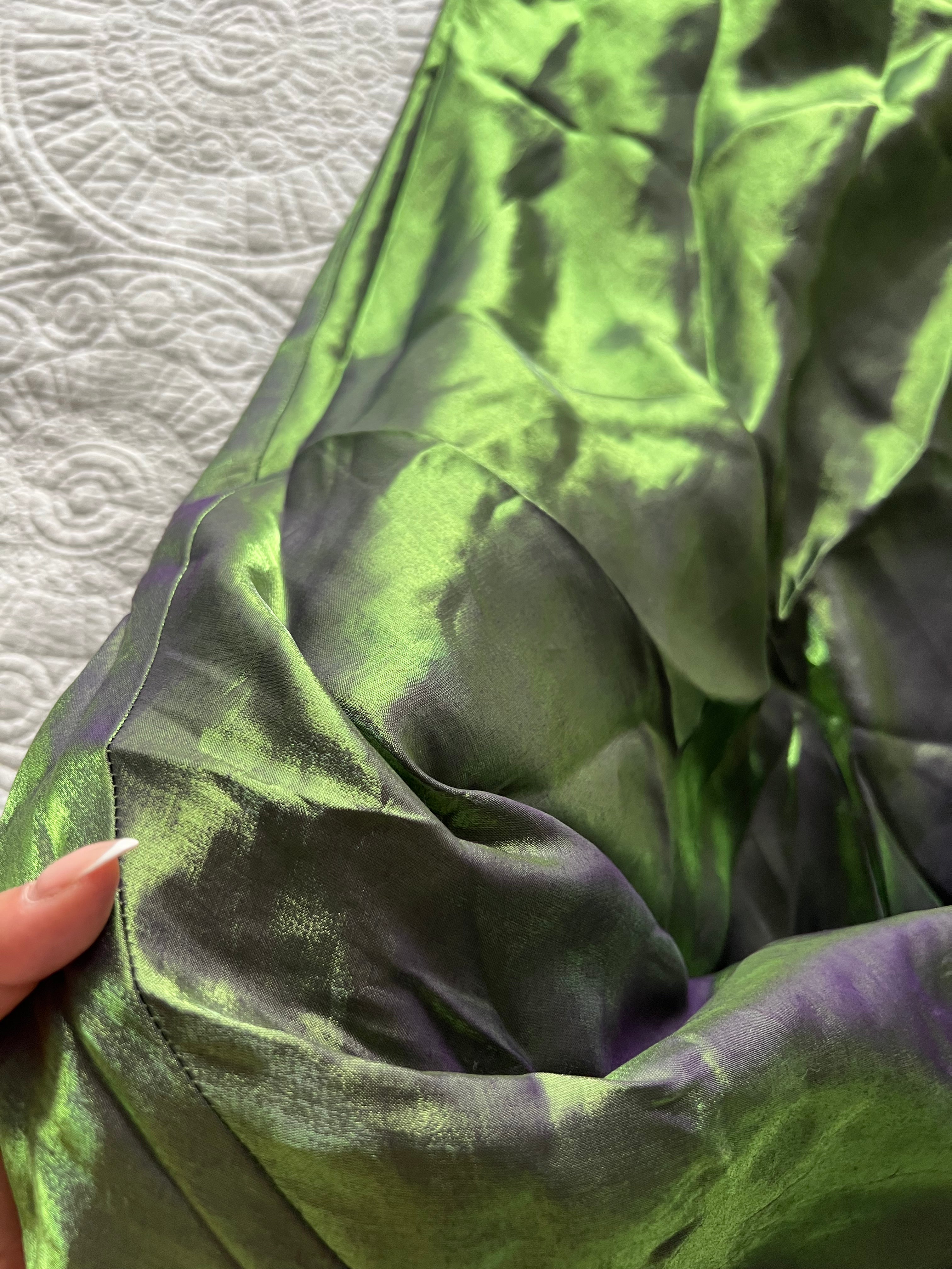 Green/purple maxi dress