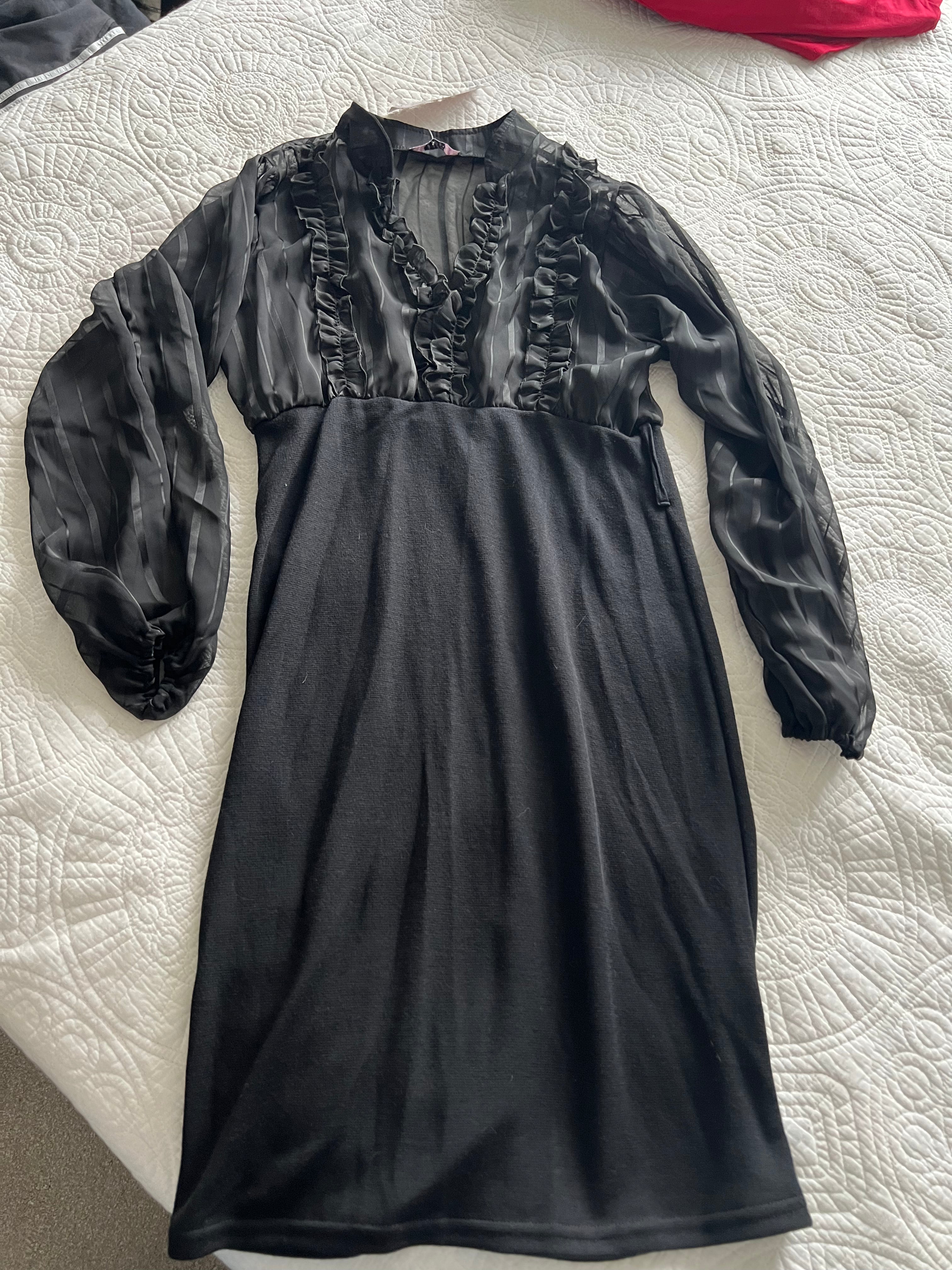 Long sleeve black dress