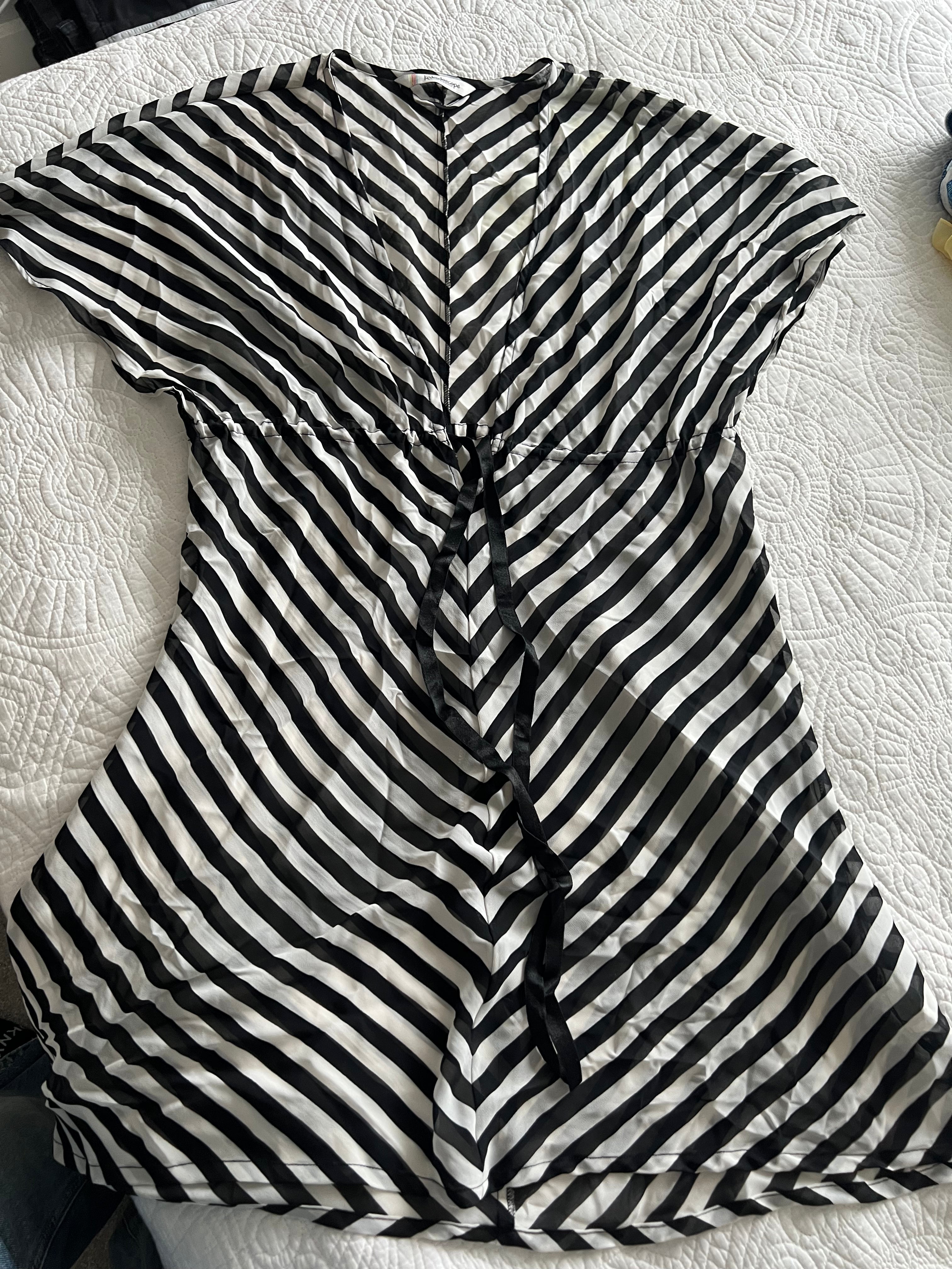 Black/white stripped romper