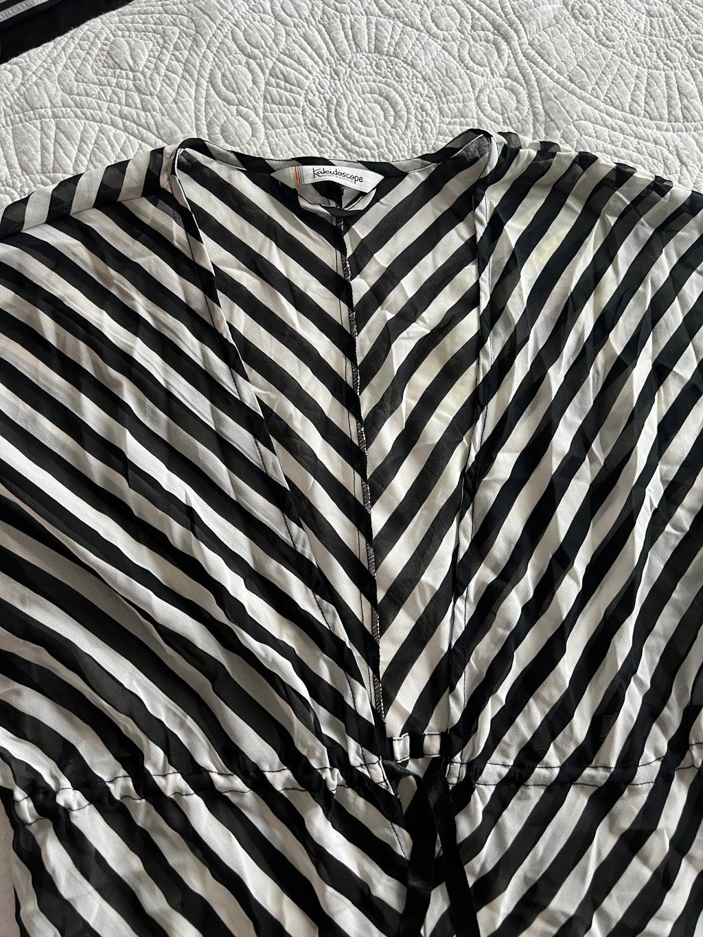 Black/white stripped romper