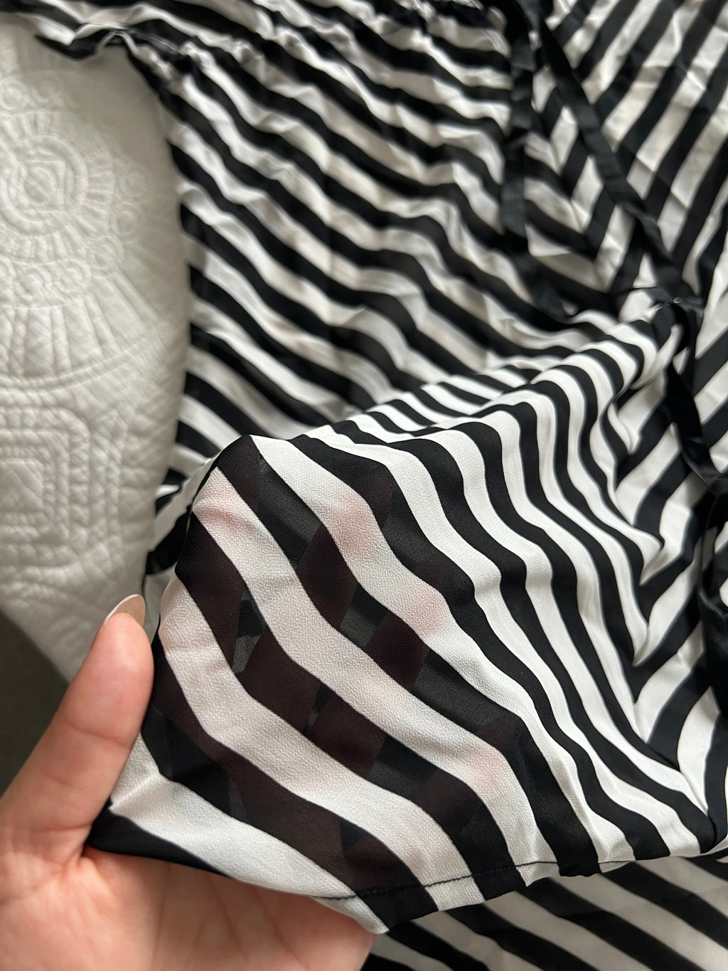 Black/white stripped romper