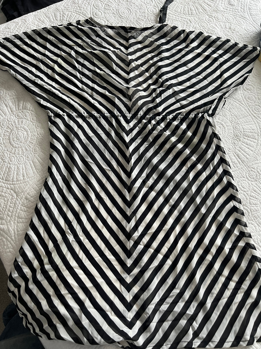 Black/white stripped romper