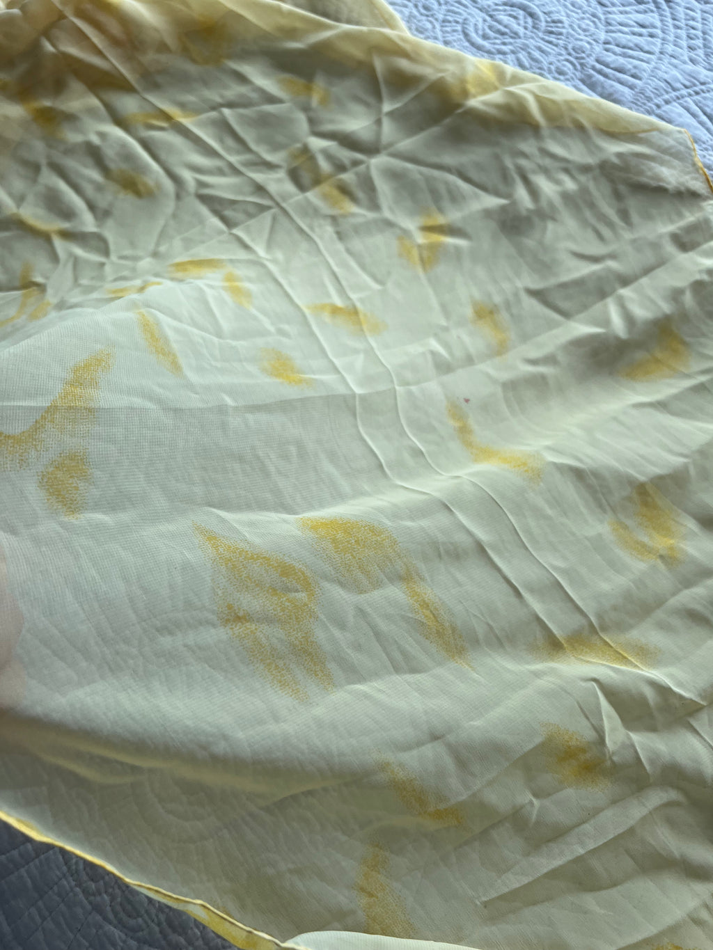 Yellow sheer scarf