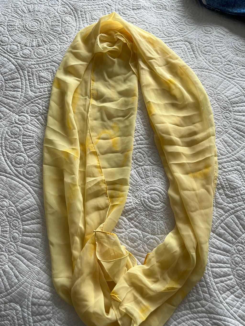 Yellow sheer scarf