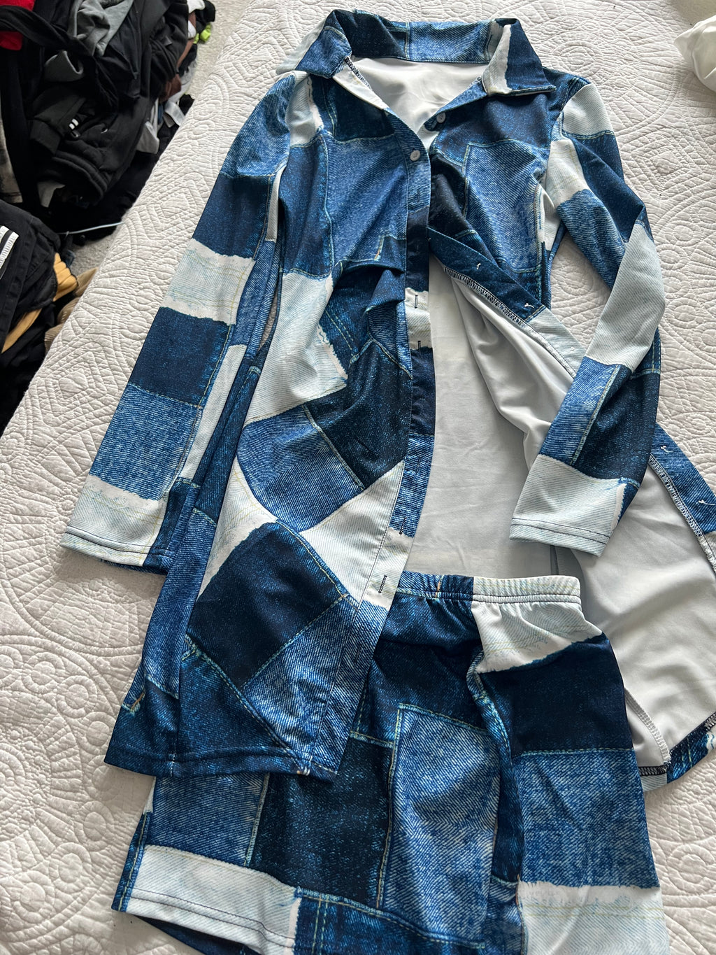 Denim print set