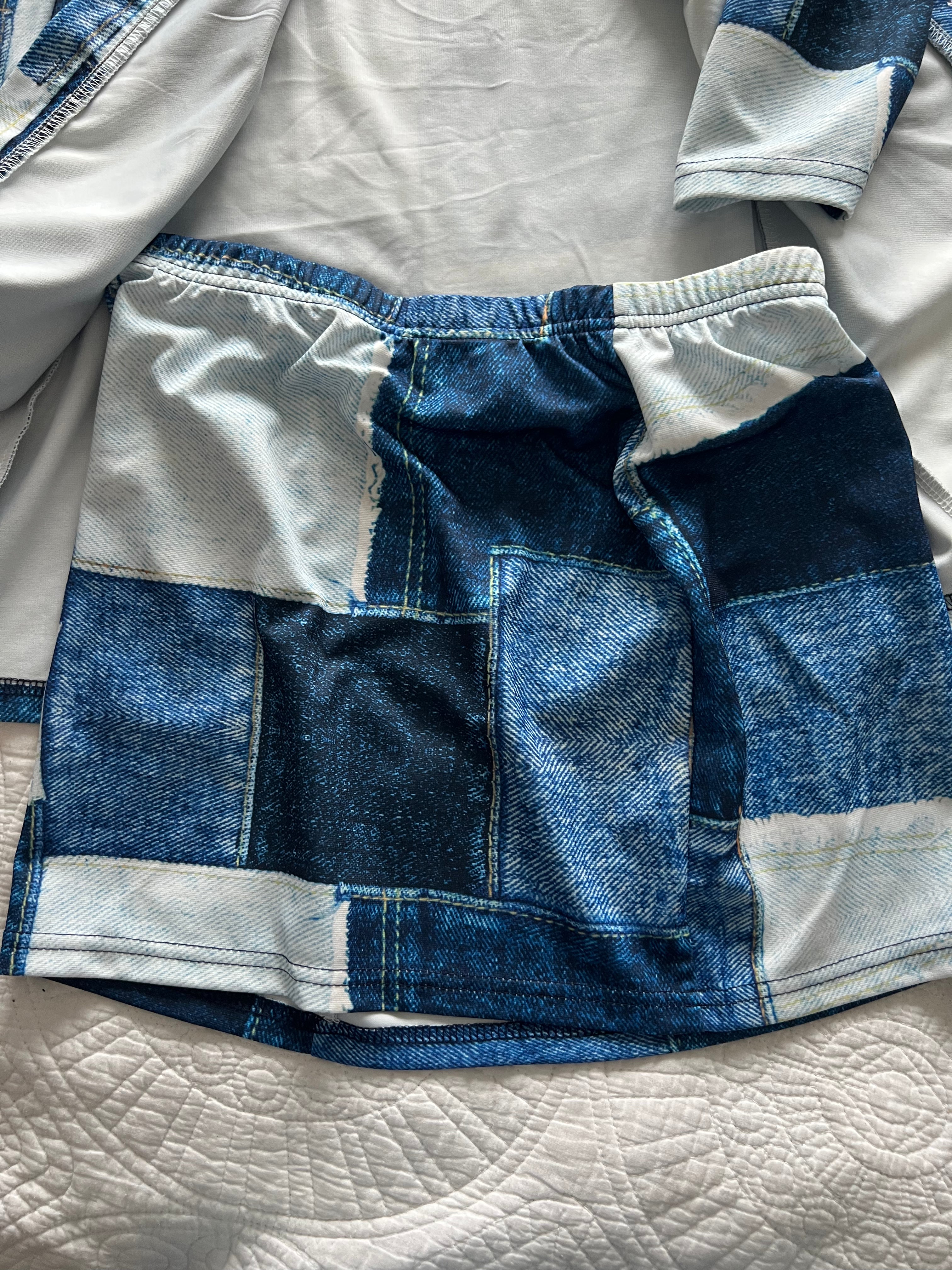 Denim print set