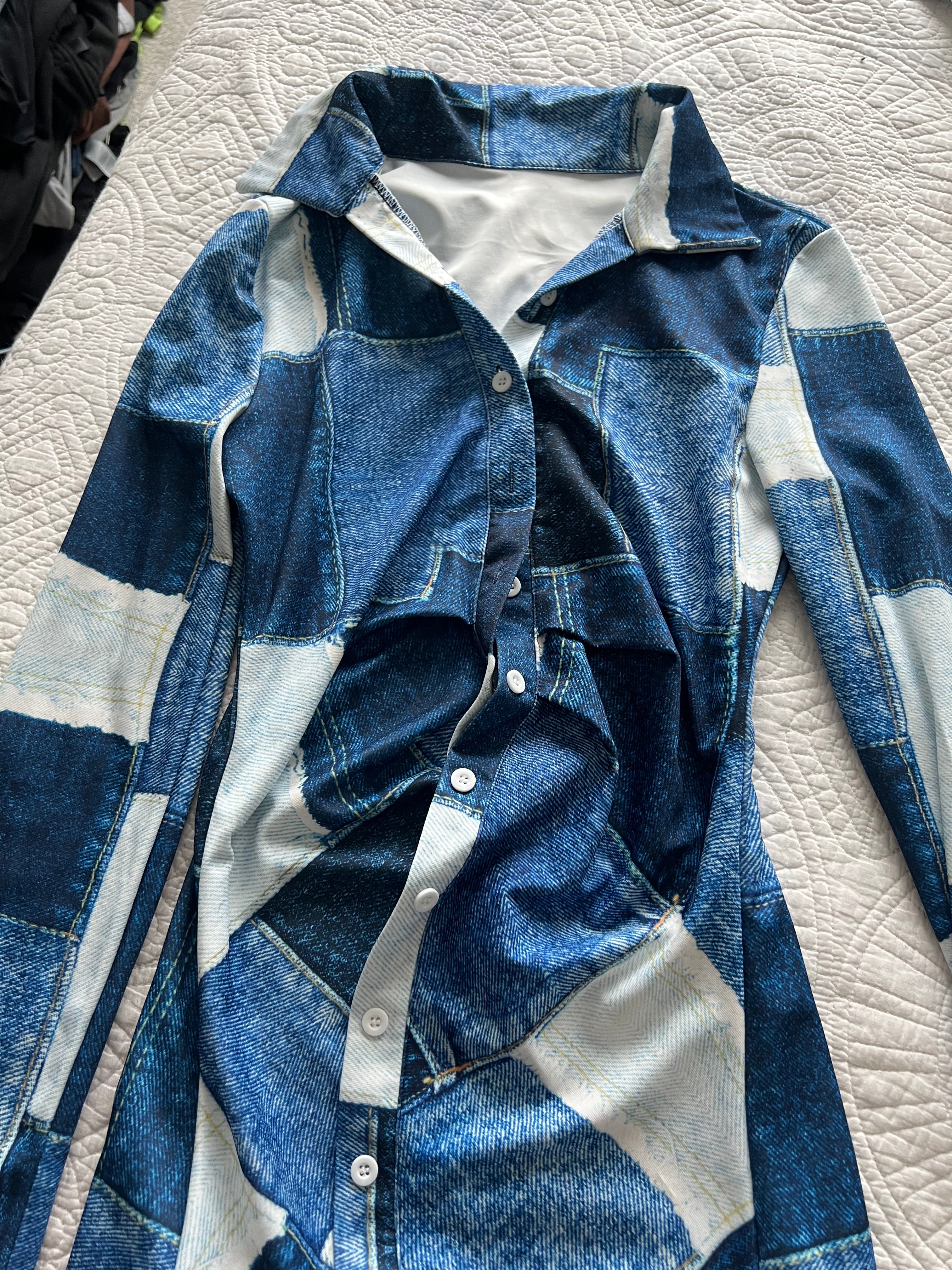 Denim print set