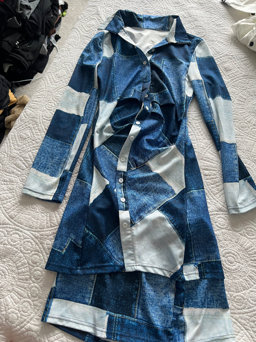 Denim print set
