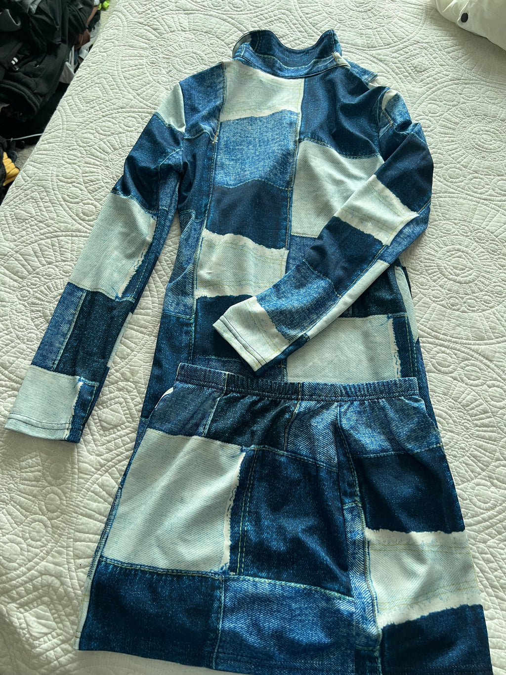 Denim print set