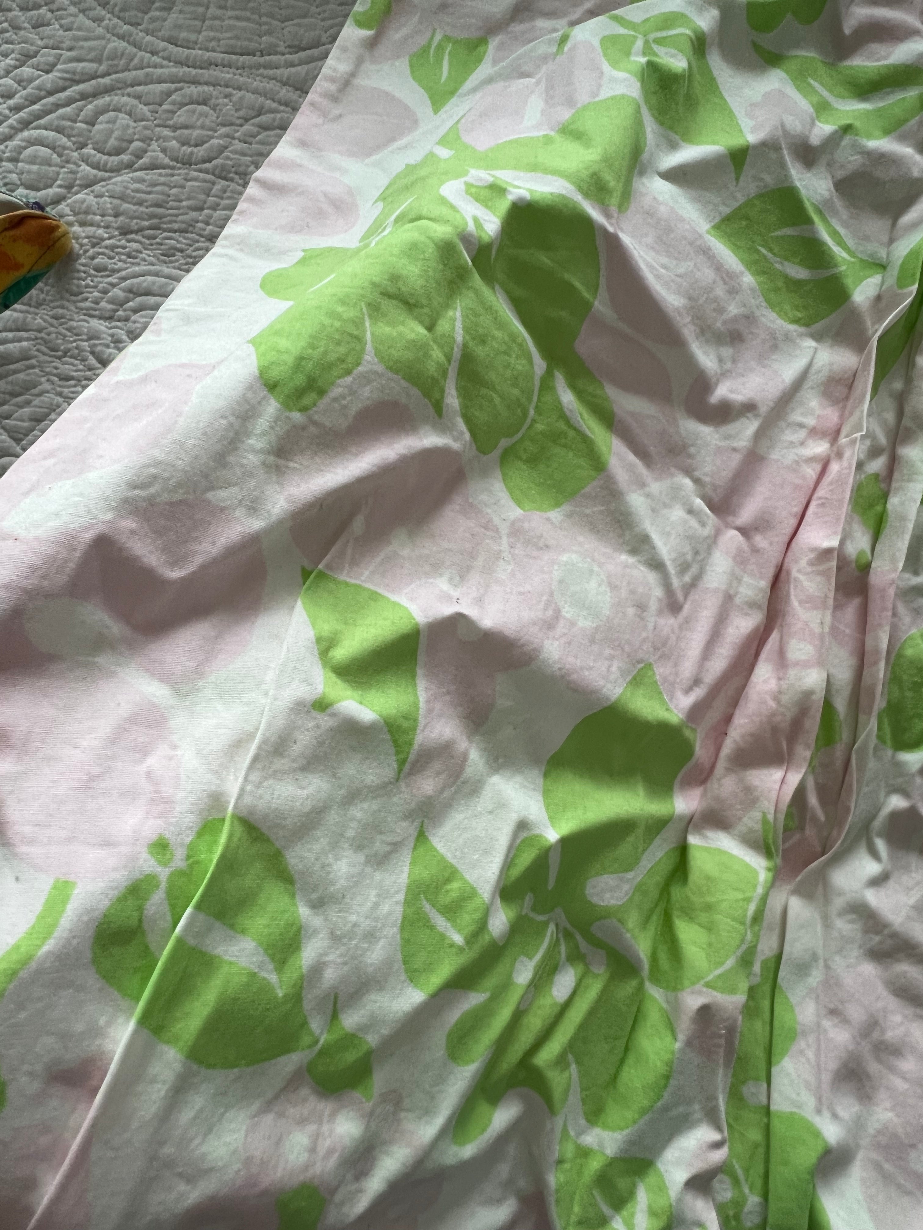 Green/cream midi skirt