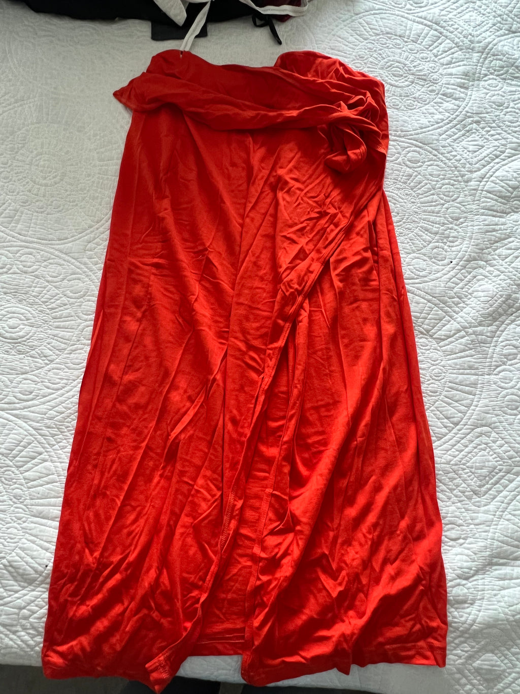 Red maxi skirt