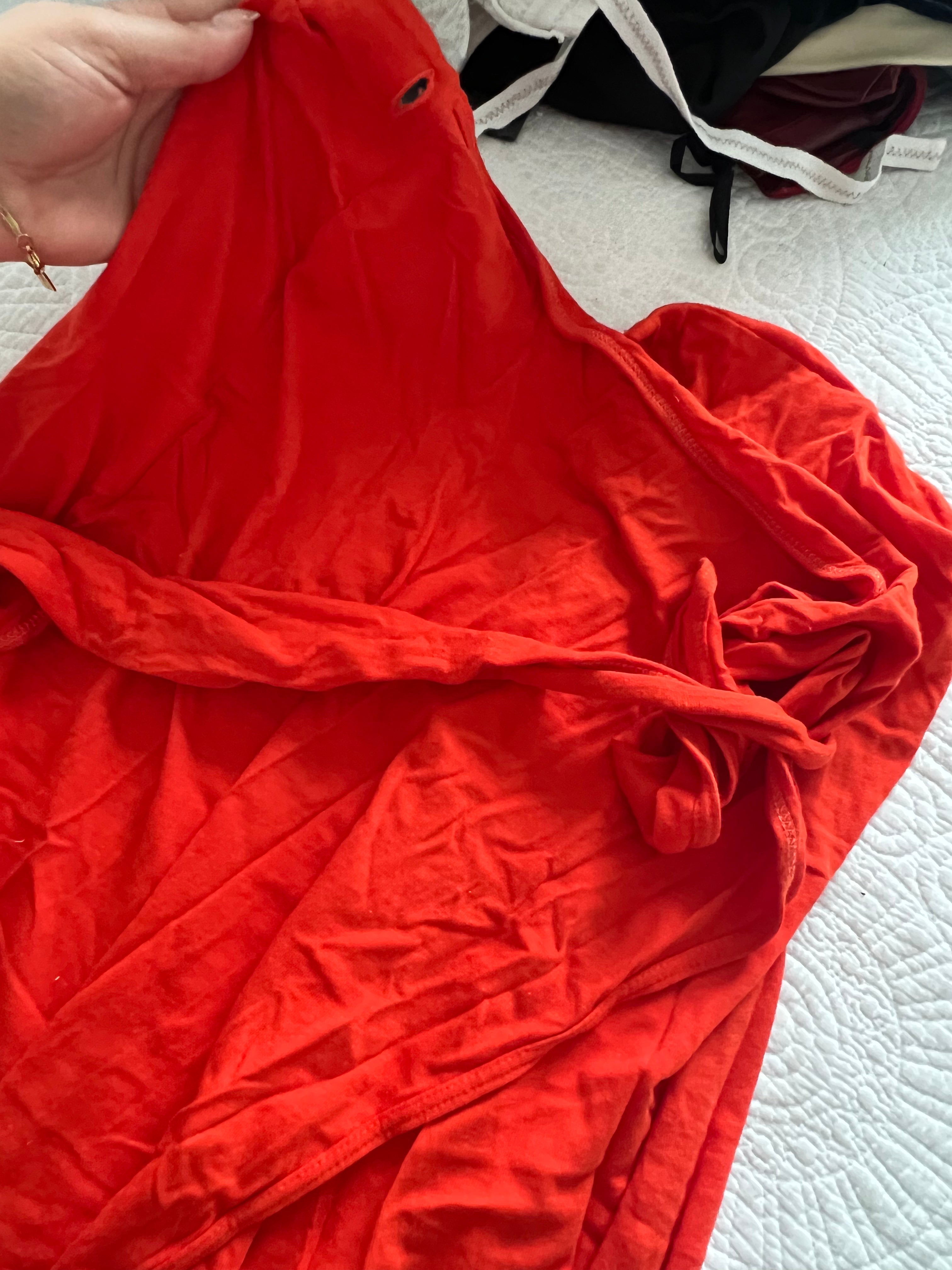 Red maxi skirt