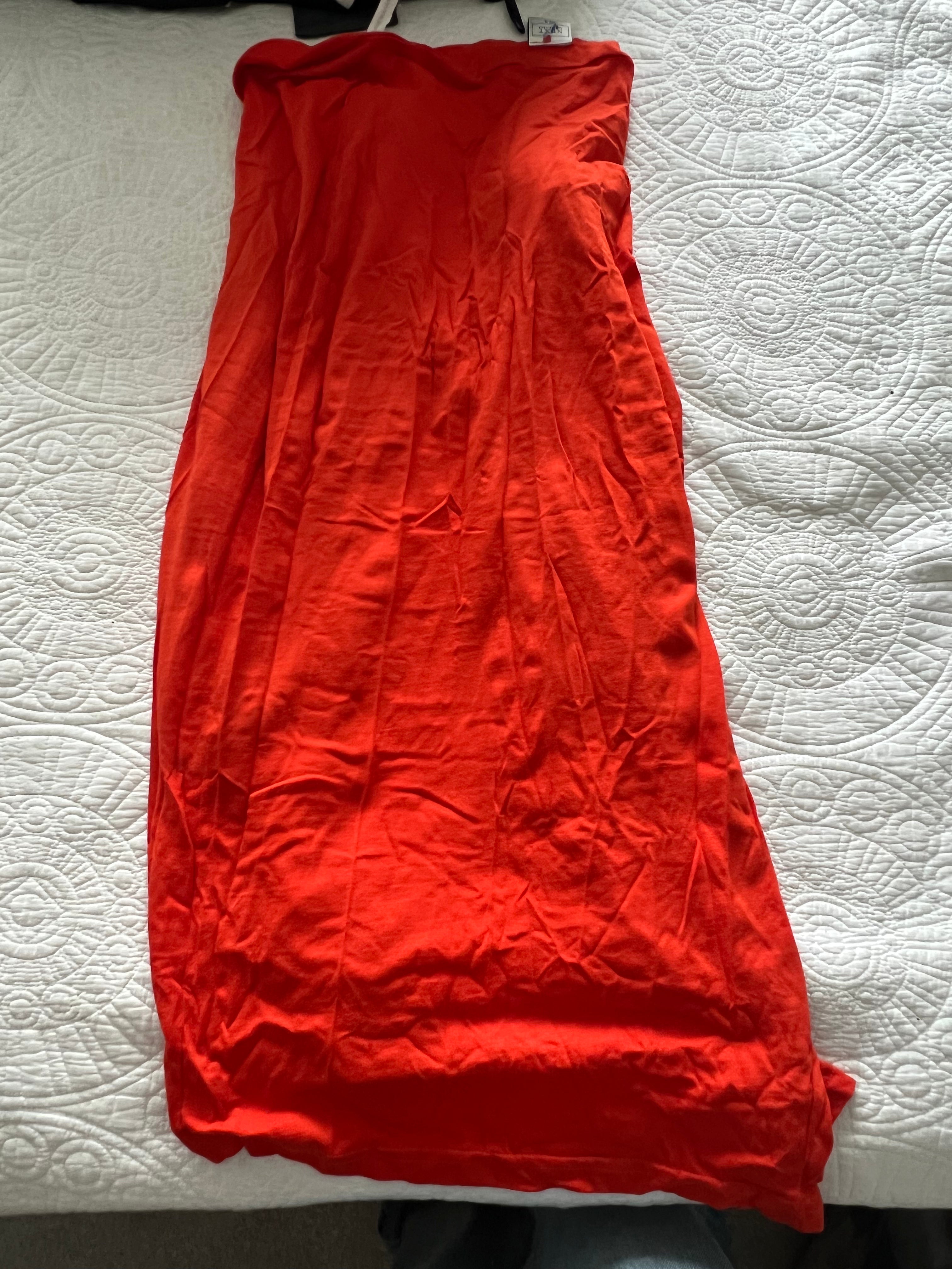 Red maxi skirt