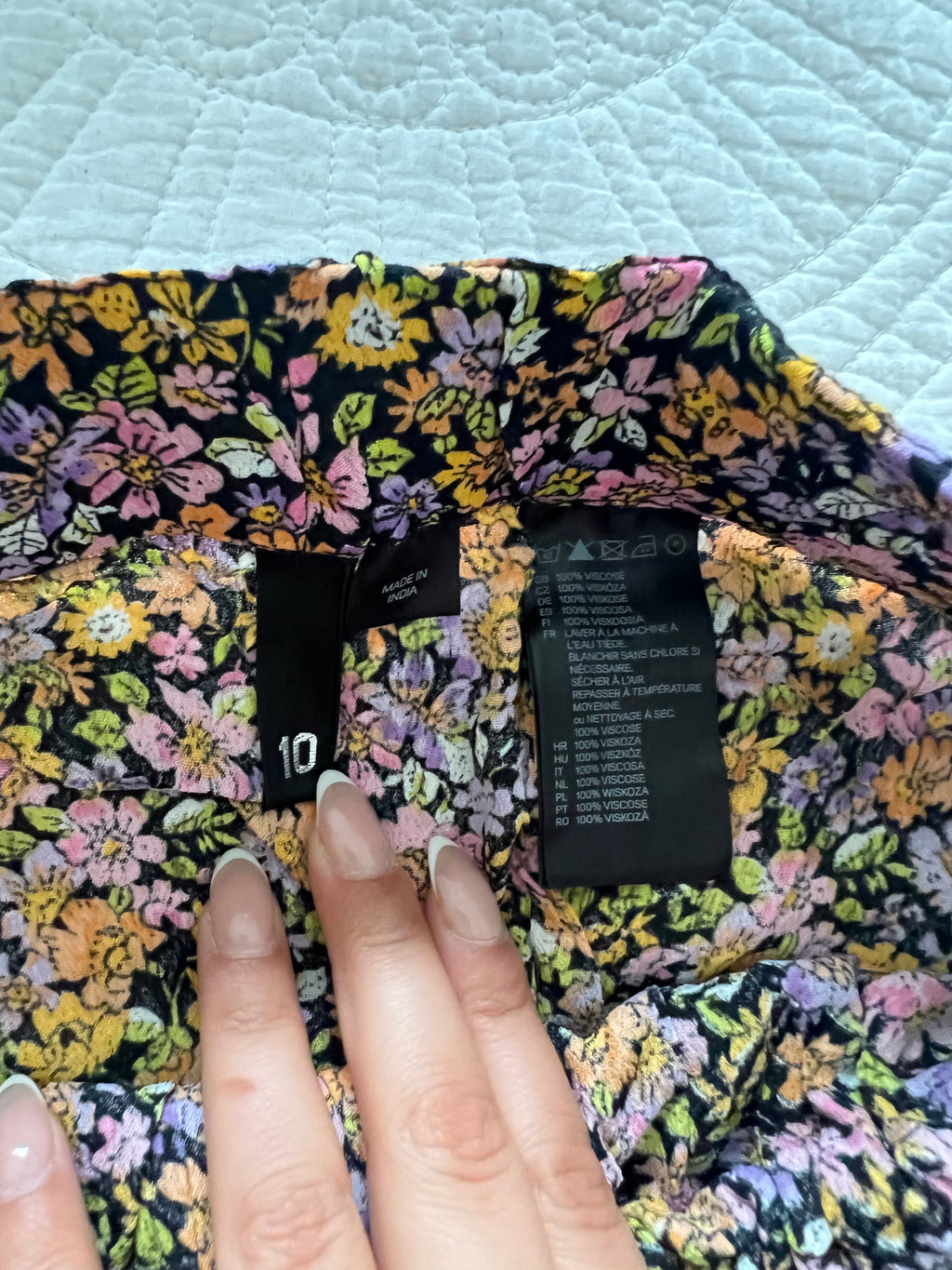 Mini flower print skirt