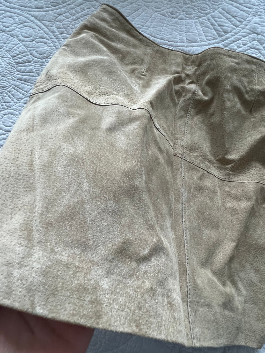 Beige mini skirt
