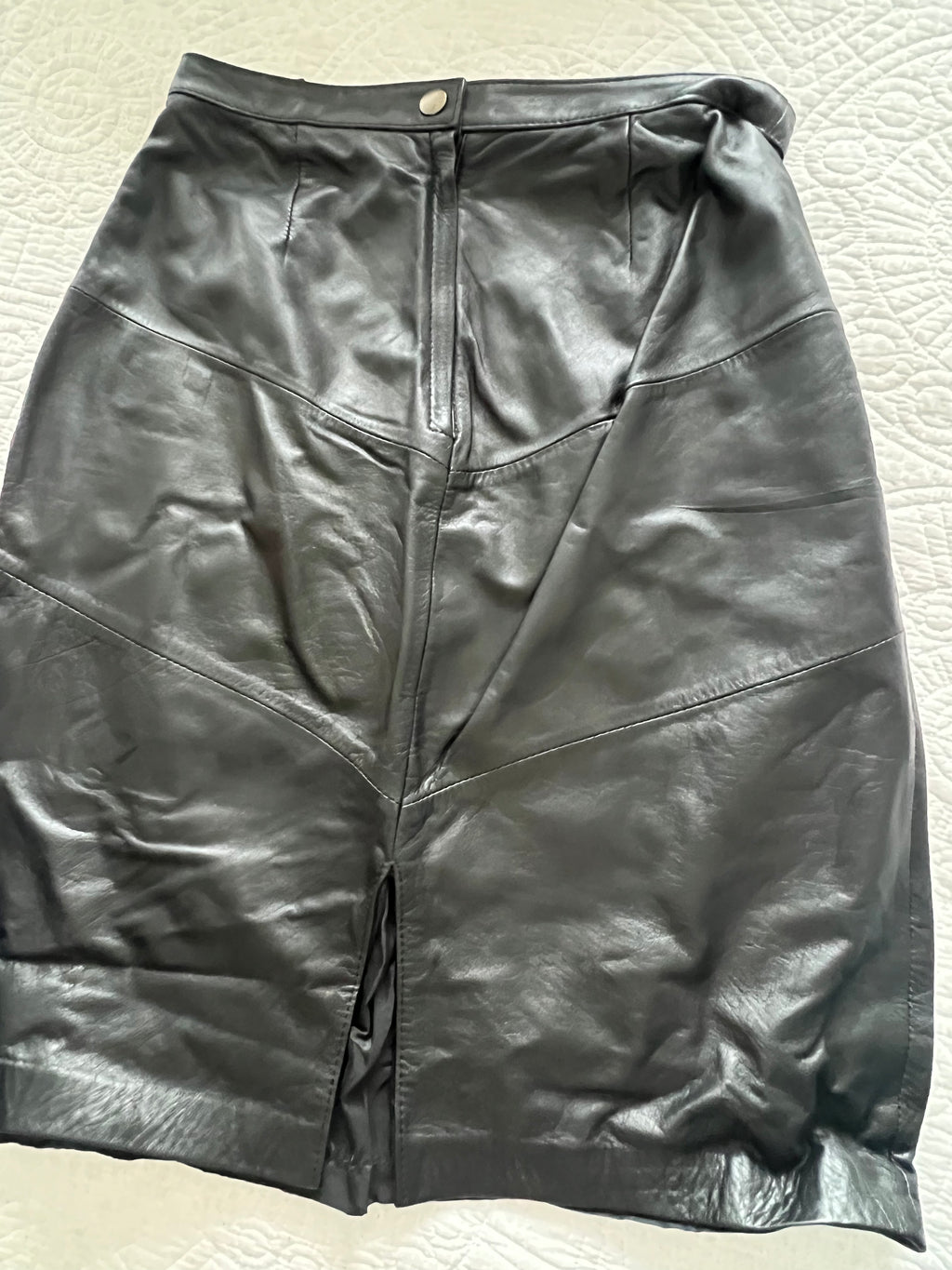 Midi leather skirt