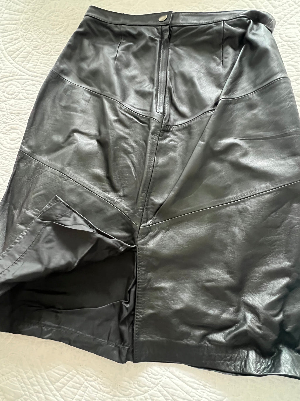 Midi leather skirt