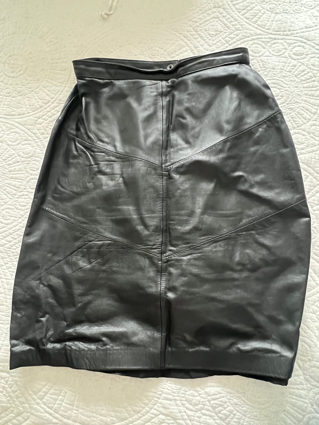 Midi leather skirt