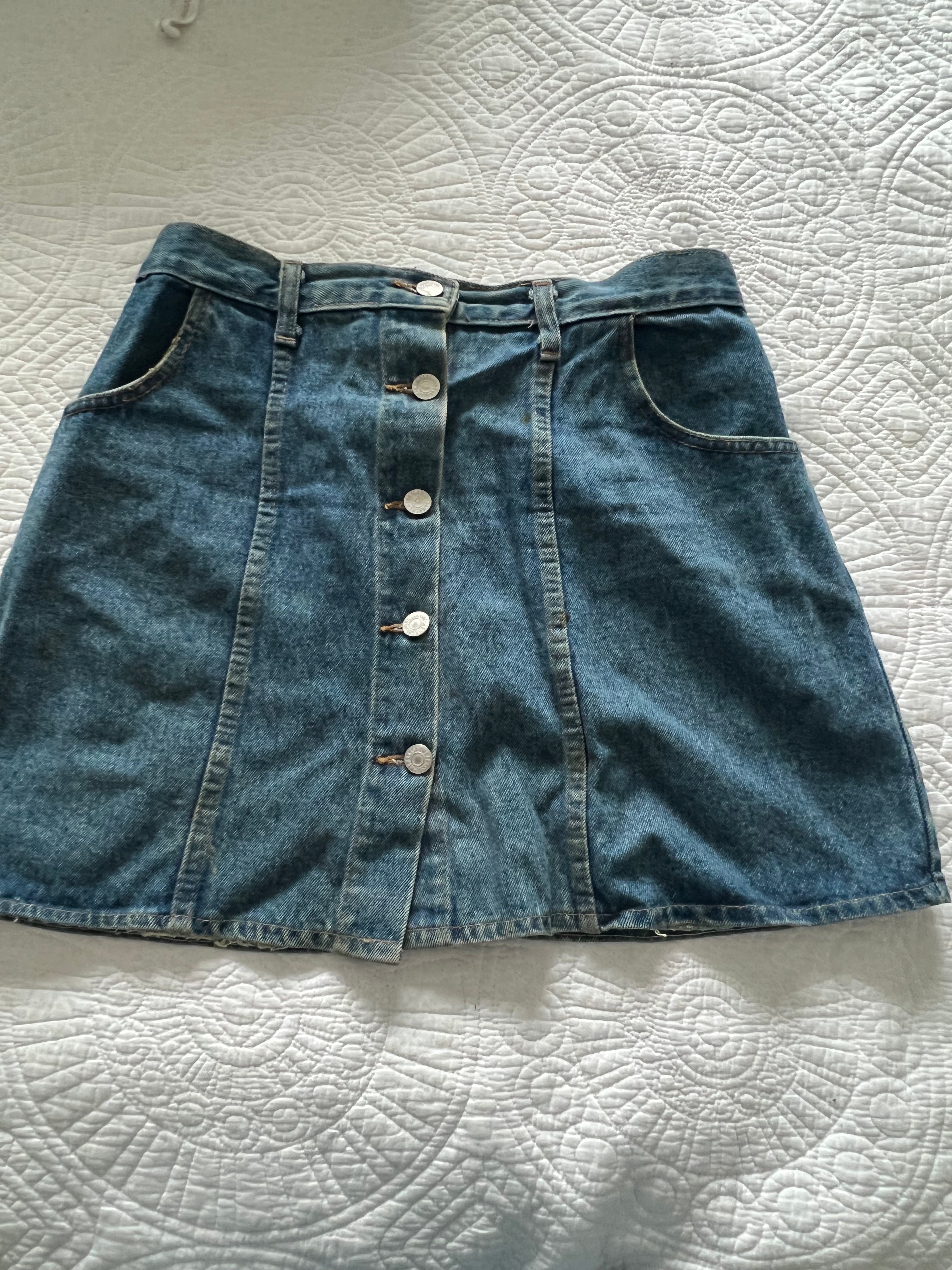 Mini denim skirt
