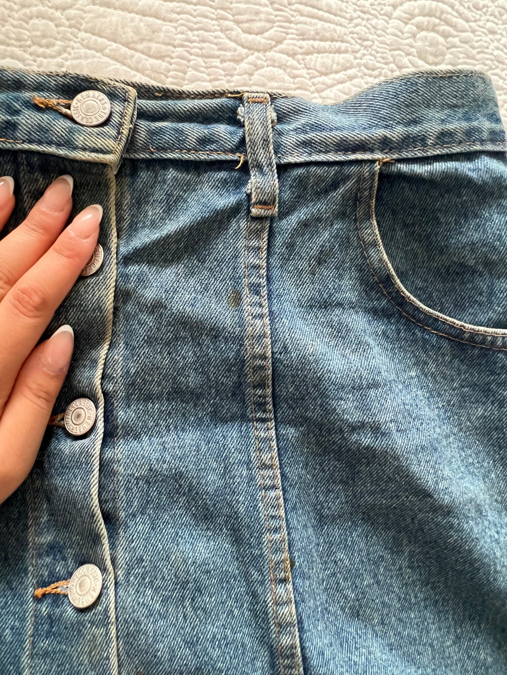 Mini denim skirt
