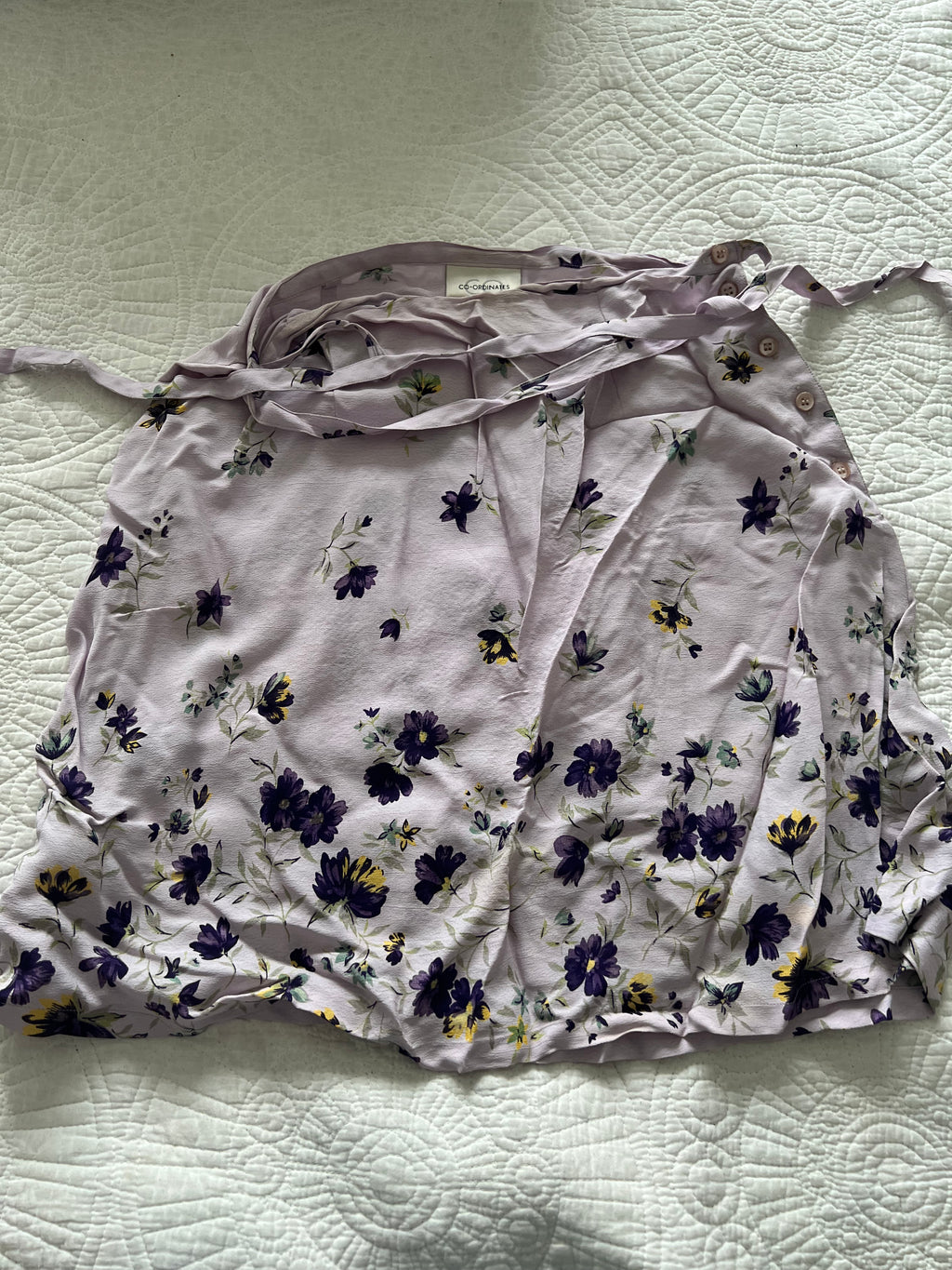 Purple flower mini skirt