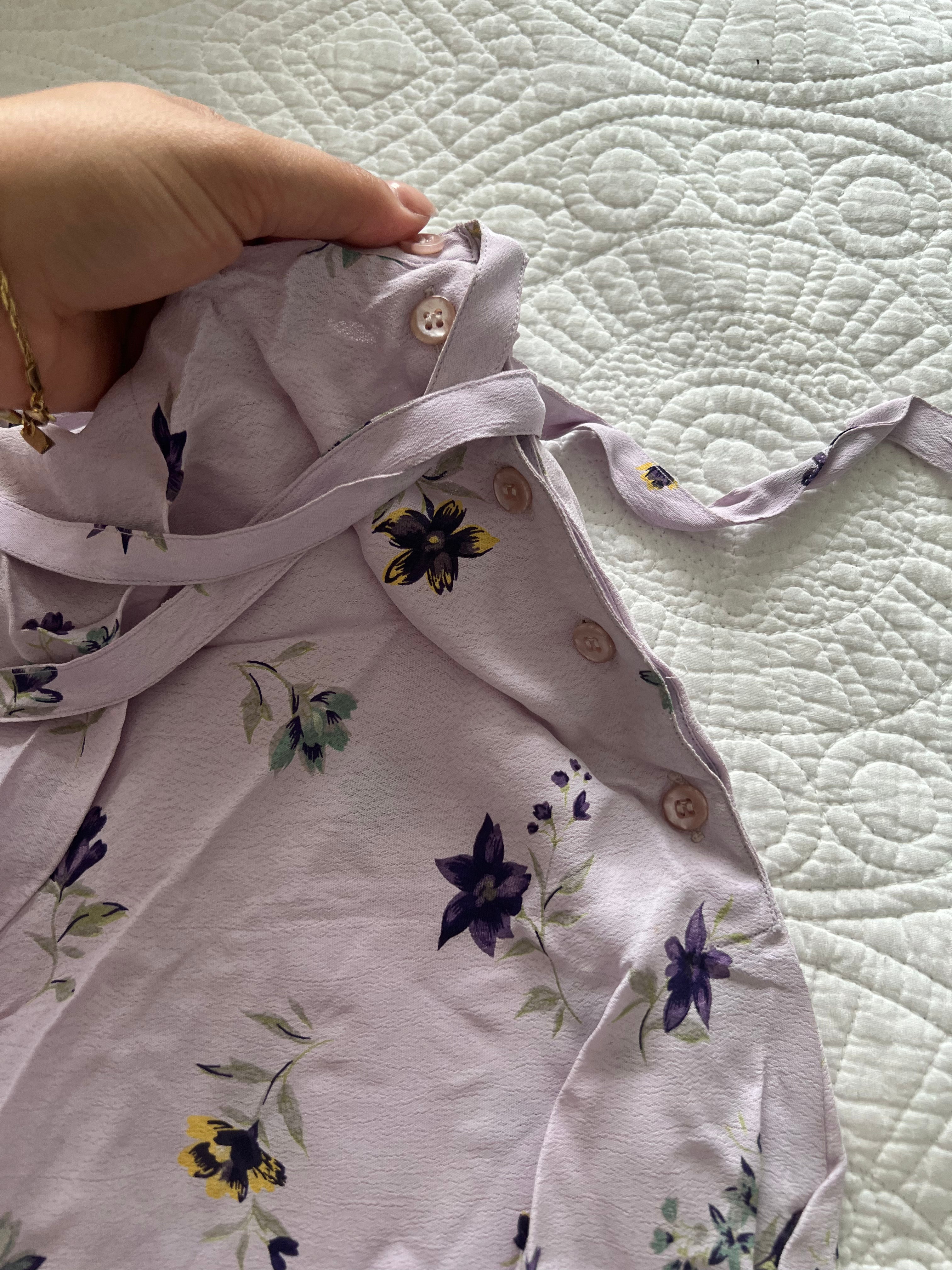 Purple flower mini skirt