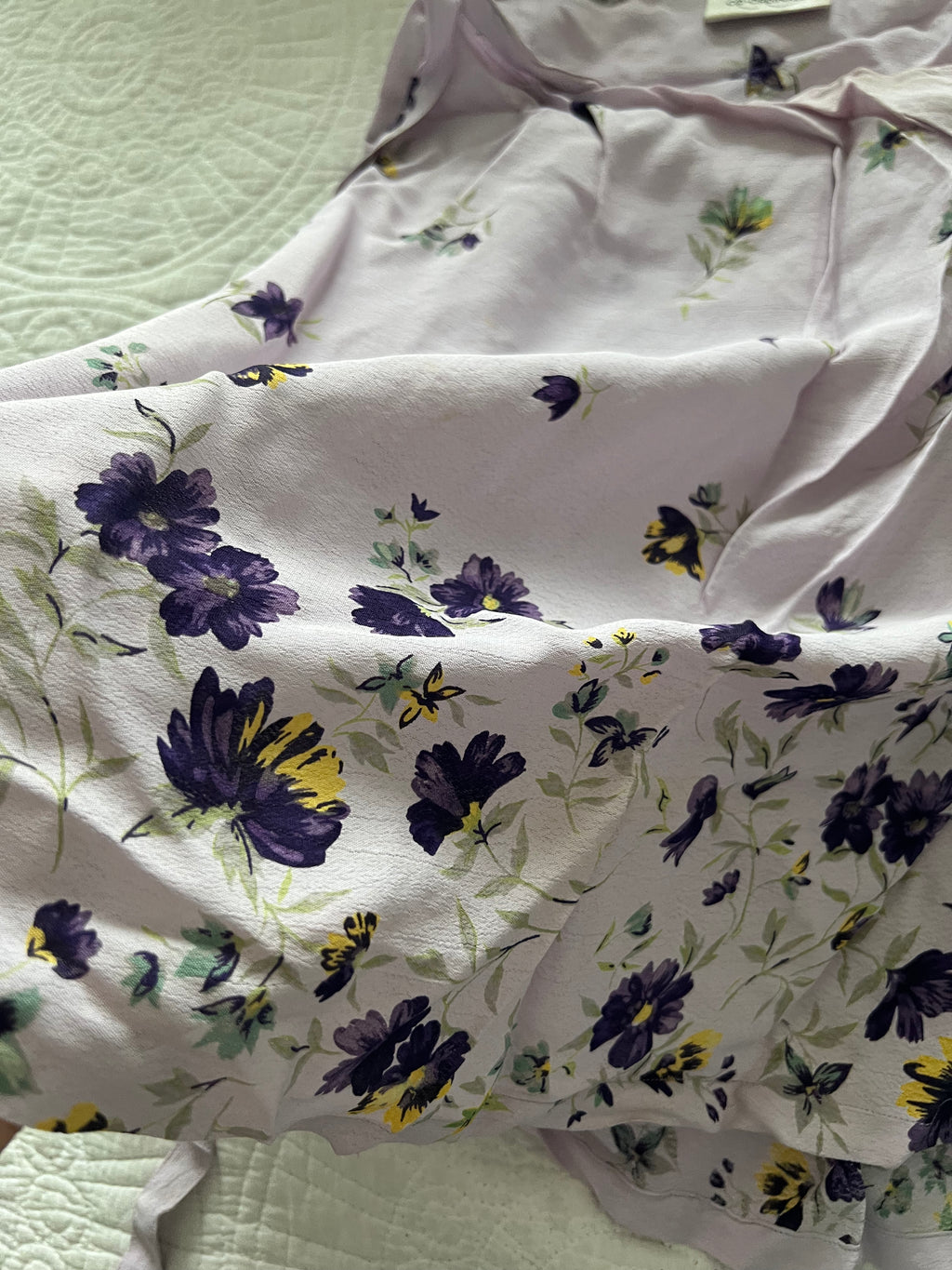 Purple flower mini skirt
