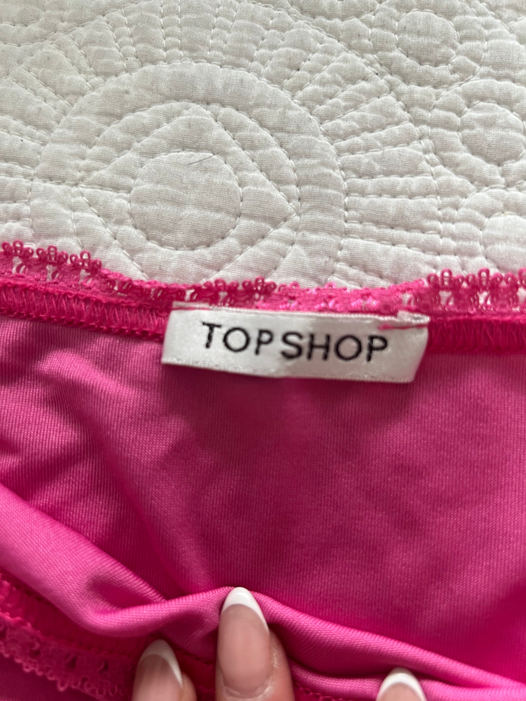 Pink mini skirt