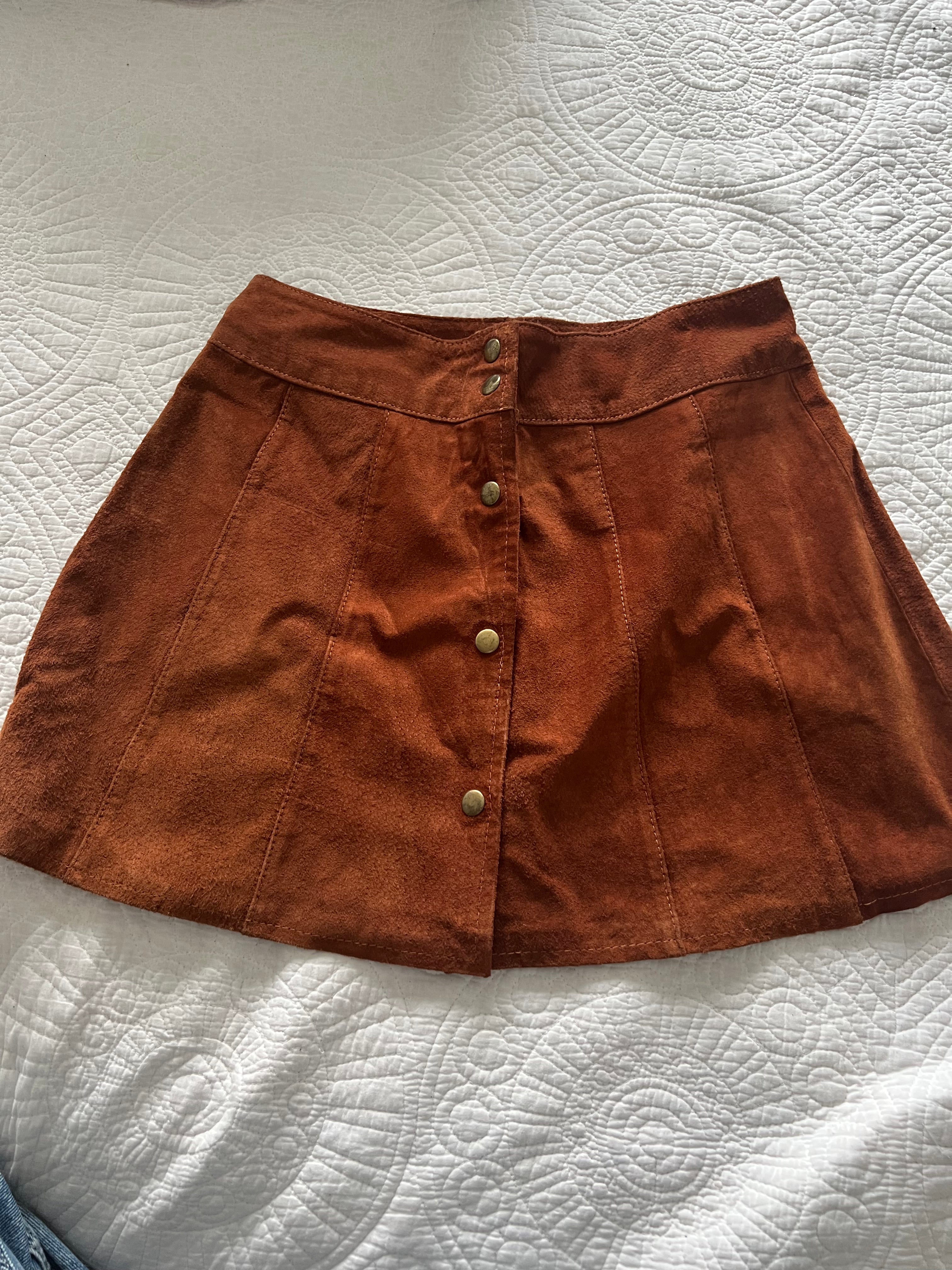 Orange button up skirt