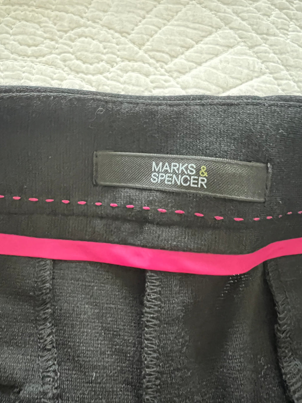 Black straight leg trousers