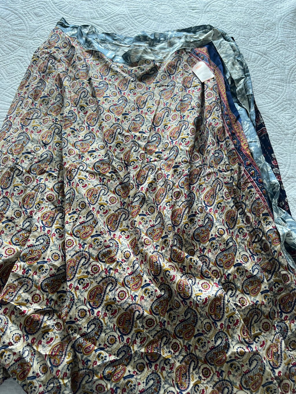 Multi coloured flowy midi skirt