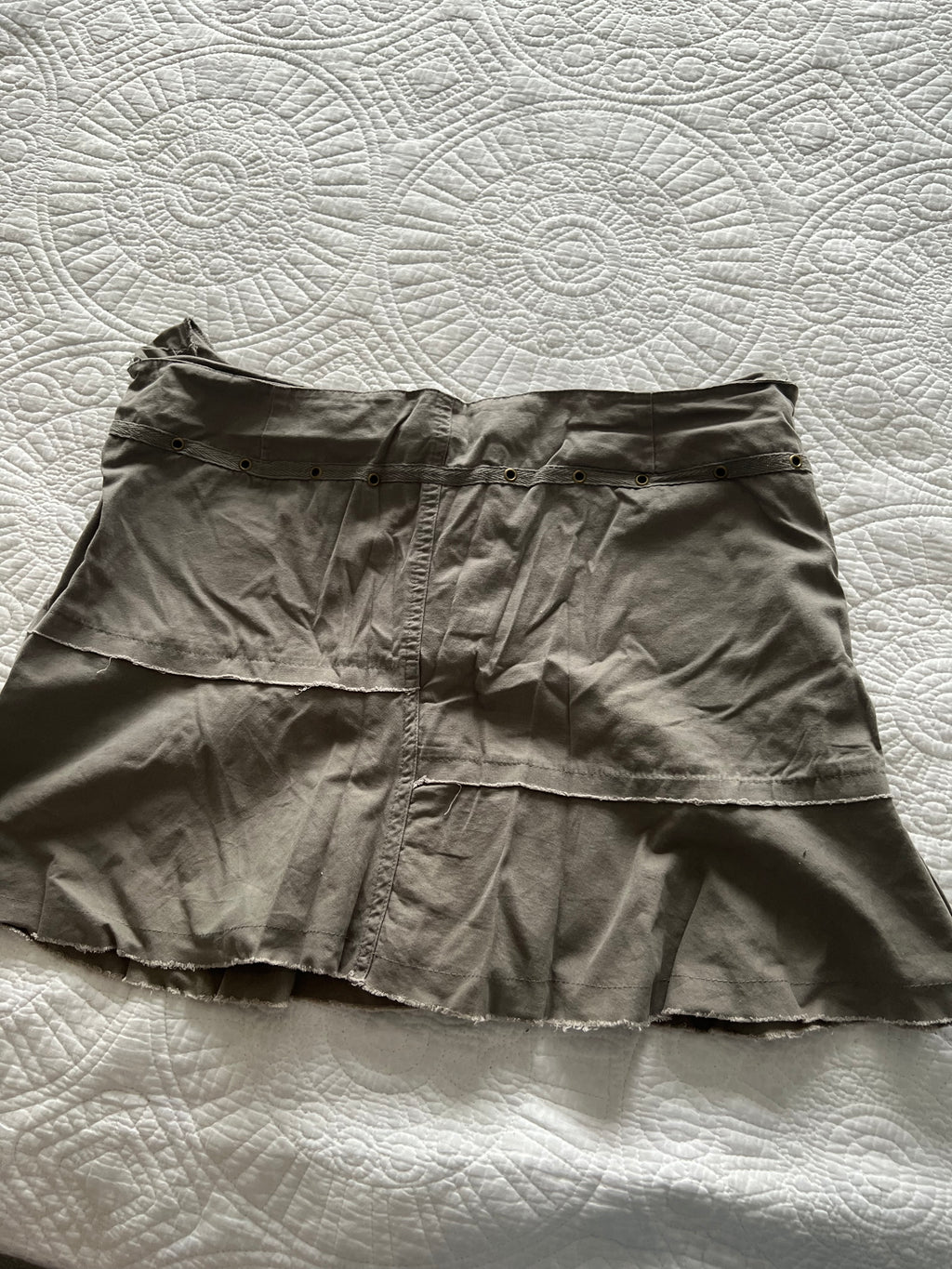Army green mini skirt