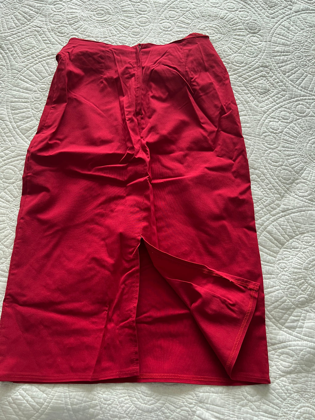 Red midi skirt