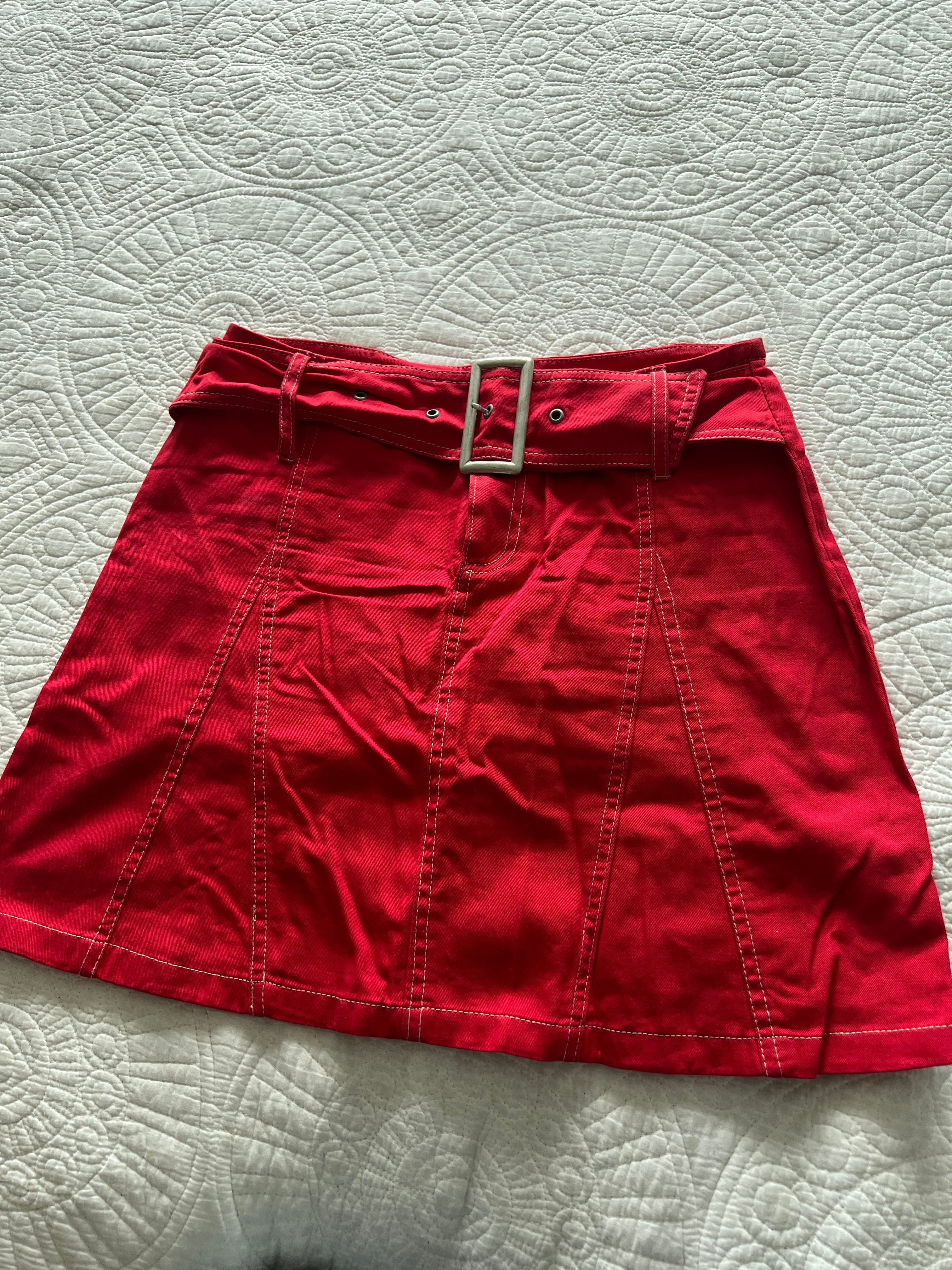 Red mini skirt