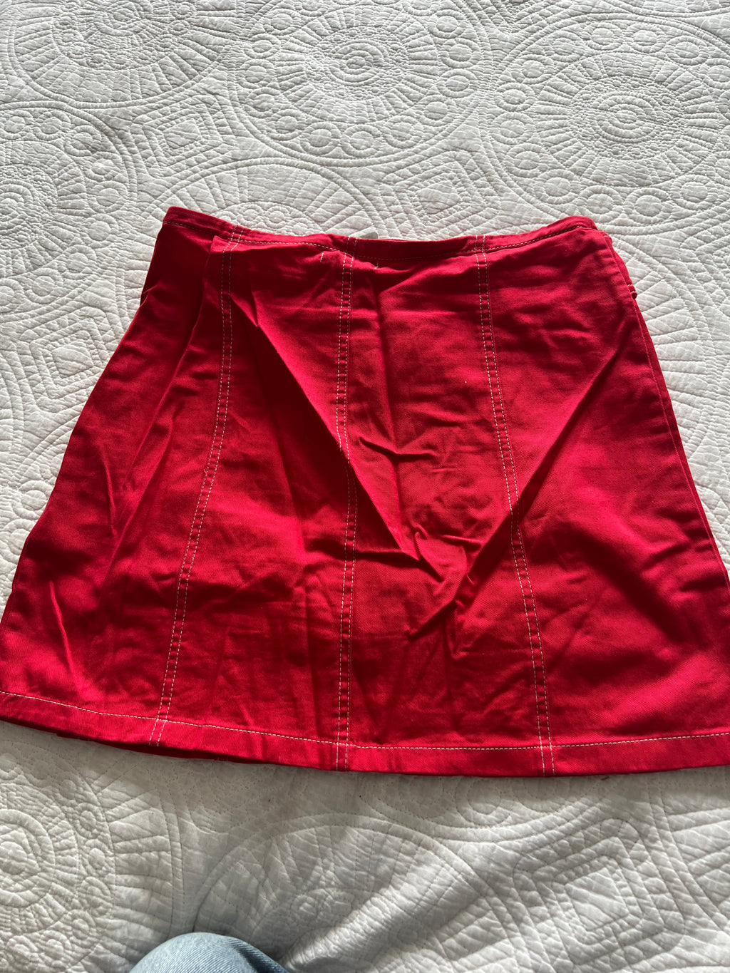 Red mini skirt