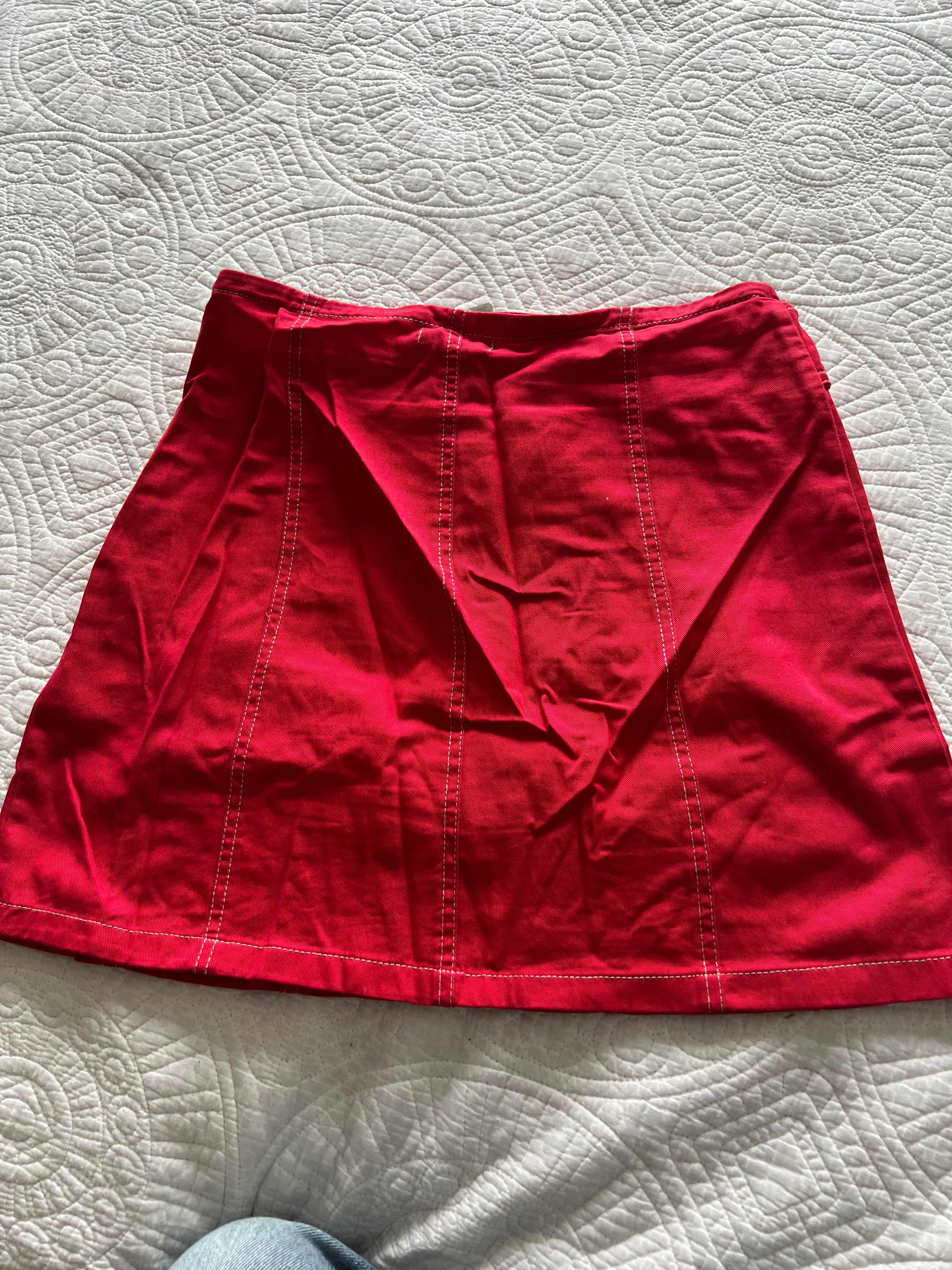 Red mini skirt