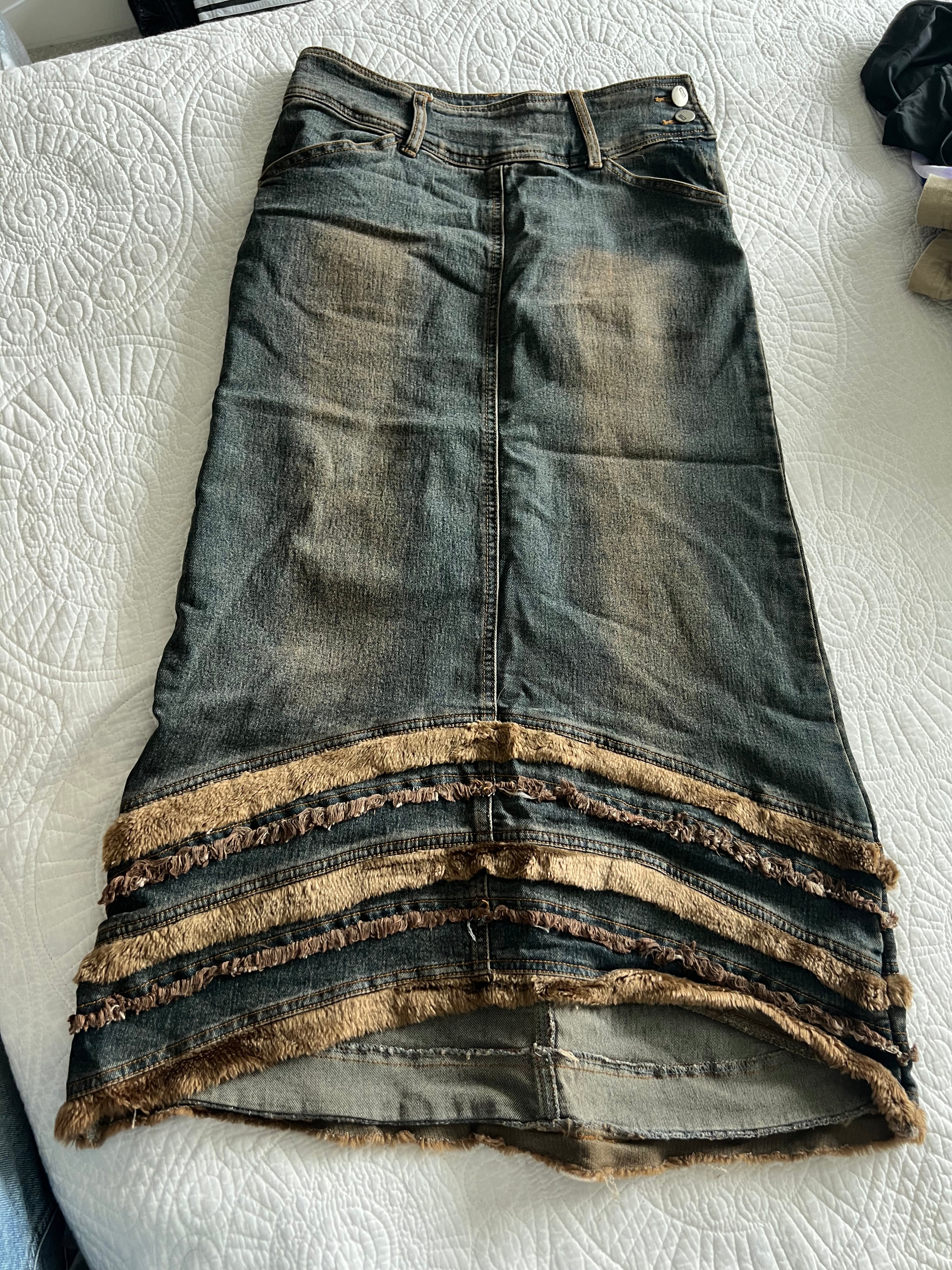 Denim maxi skirt