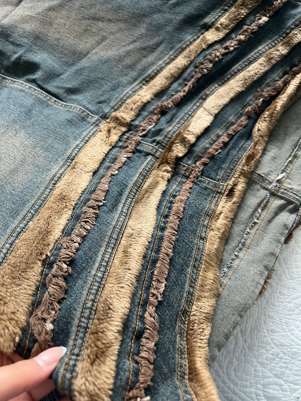 Denim maxi skirt