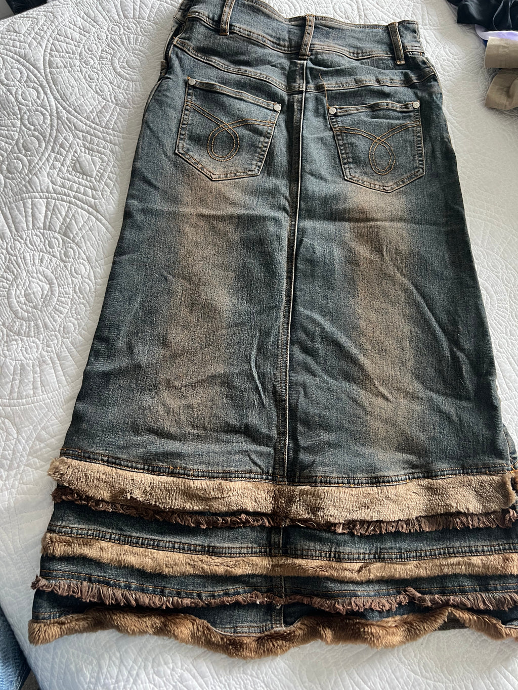 Denim maxi skirt