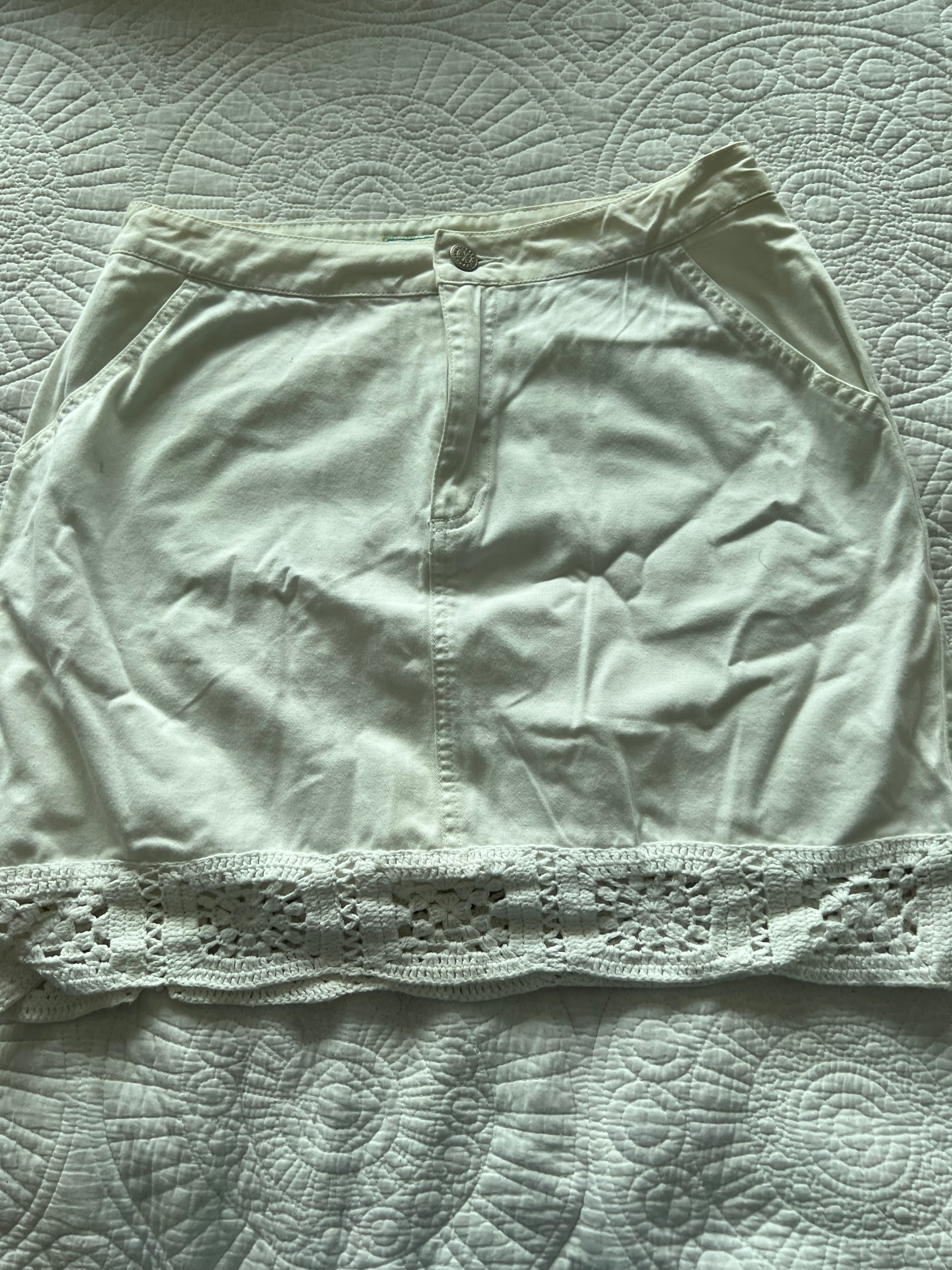 White mini skirt