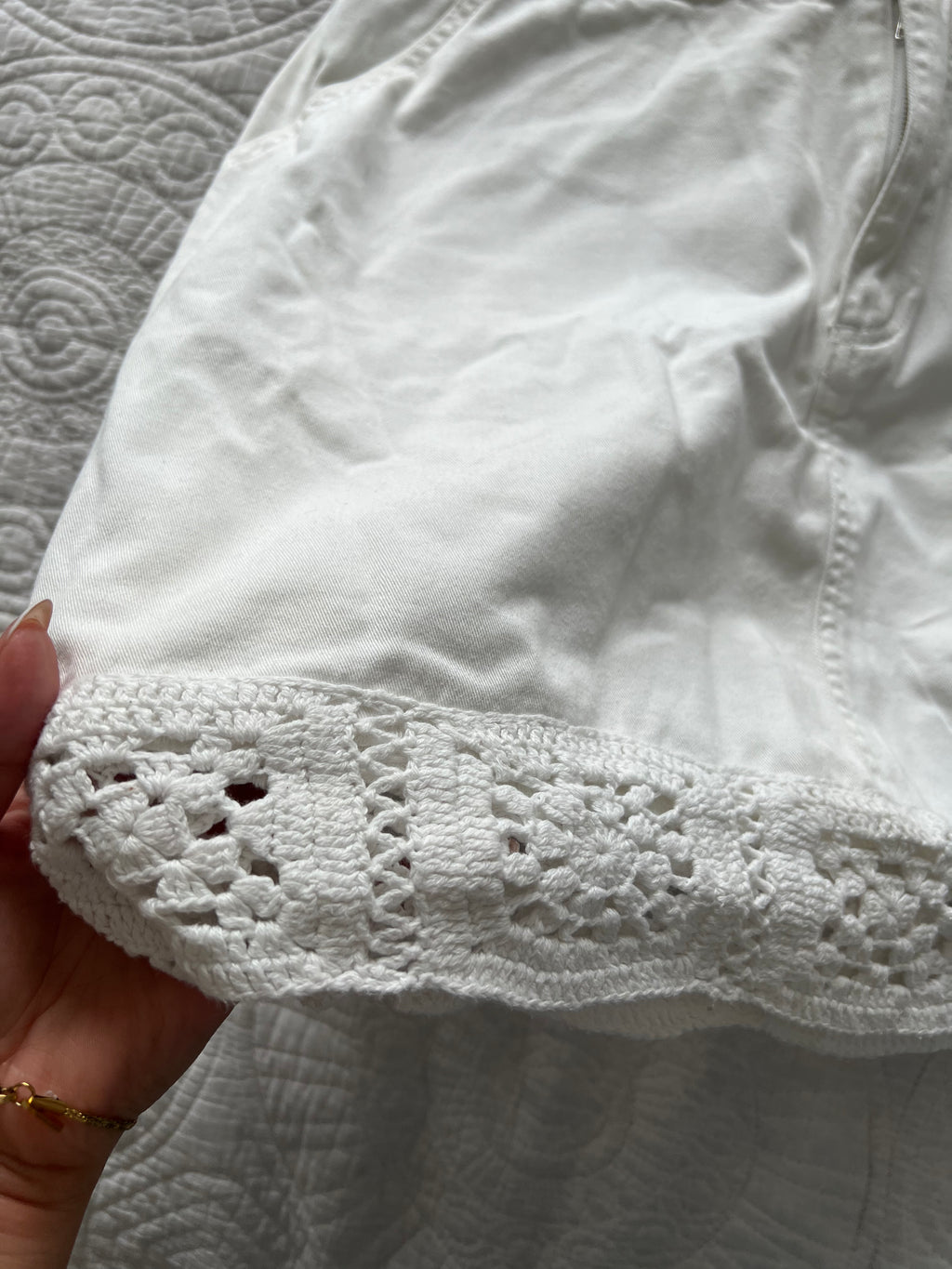 White mini skirt